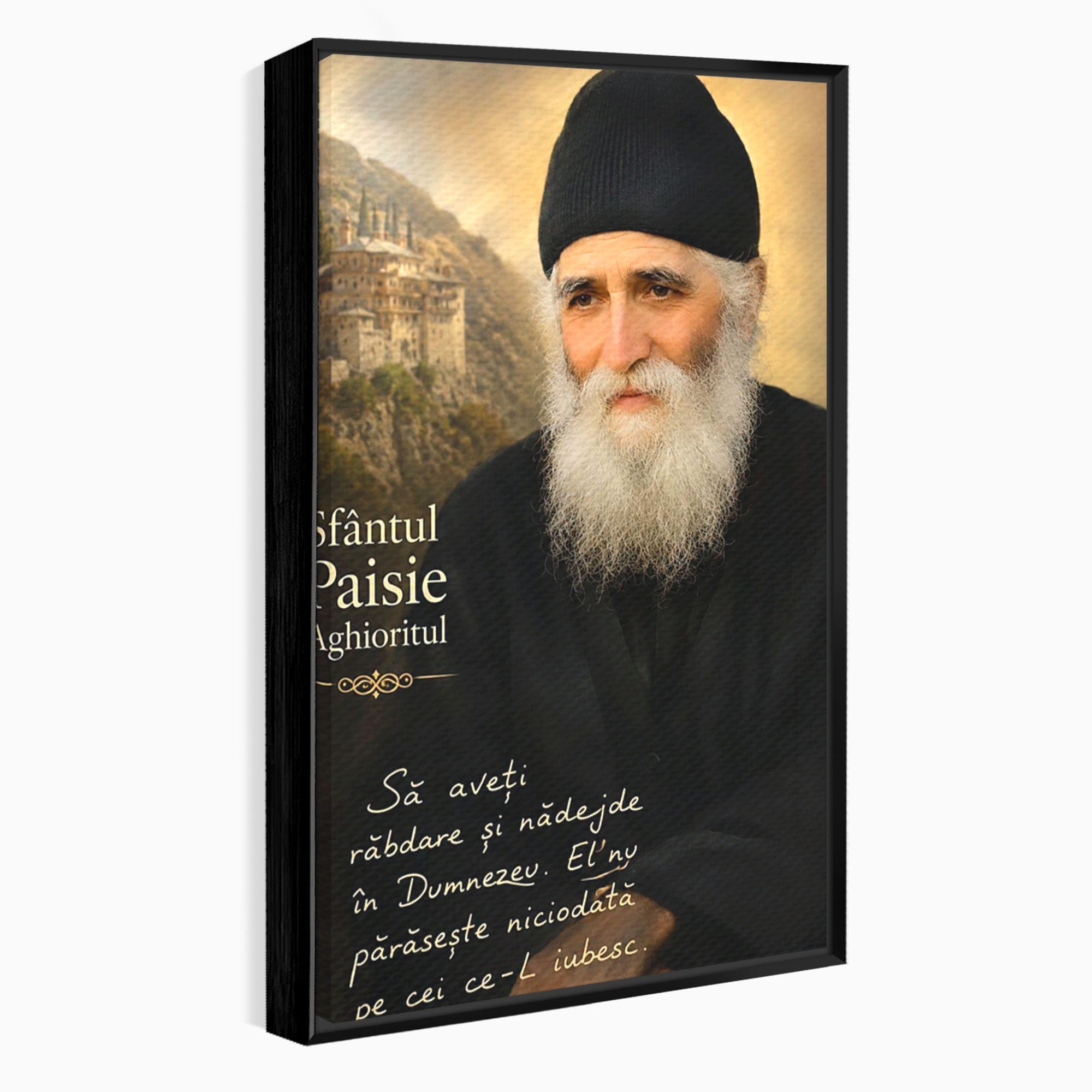 Tablou Canvas Premium LuxCanva® PI1369, Sfântul Paisie Aghioritul, Religie, Portret, Spiritualitate, Credinta, Culori Vibrante, Living, Dormitor, Salon