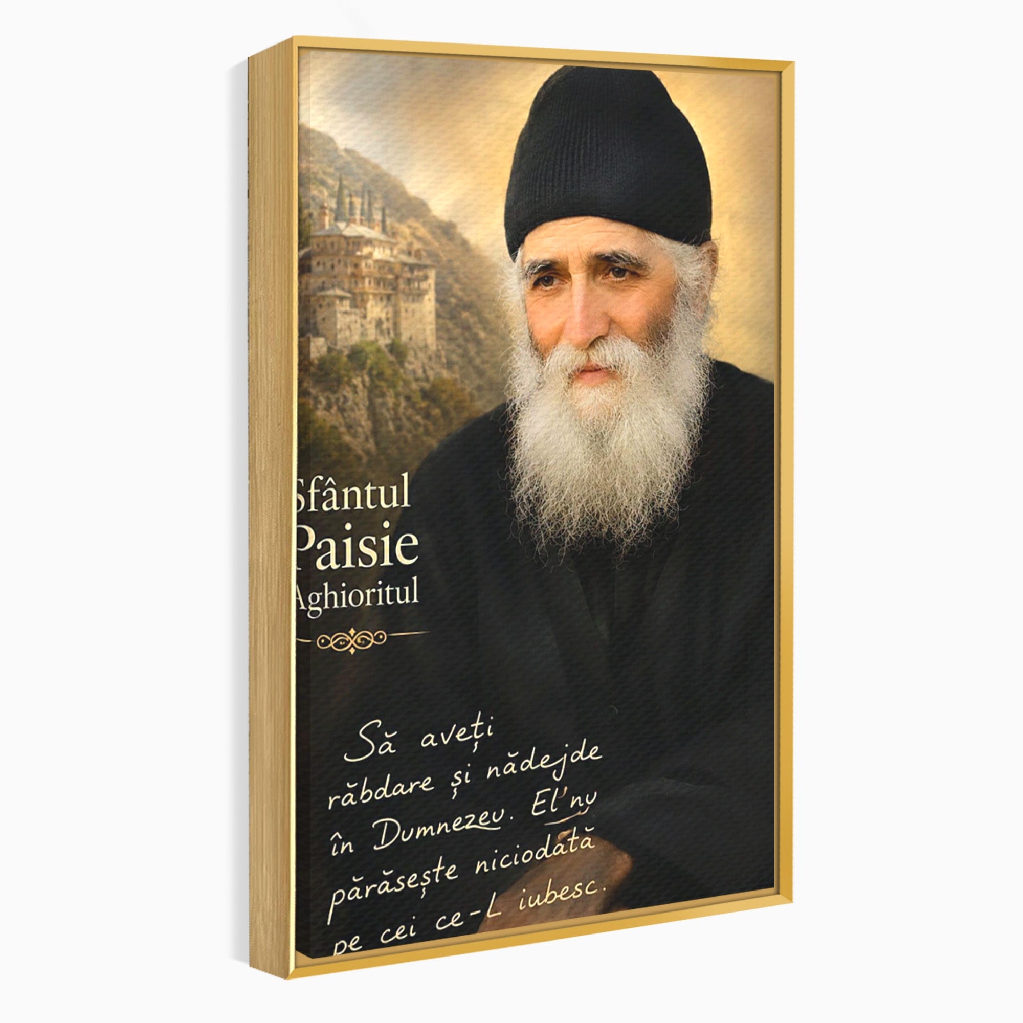 Tablou Canvas Premium LuxCanva® PI1369, Sfântul Paisie Aghioritul, Religie, Portret, Spiritualitate, Credinta, Culori Vibrante, Living, Dormitor, Salon