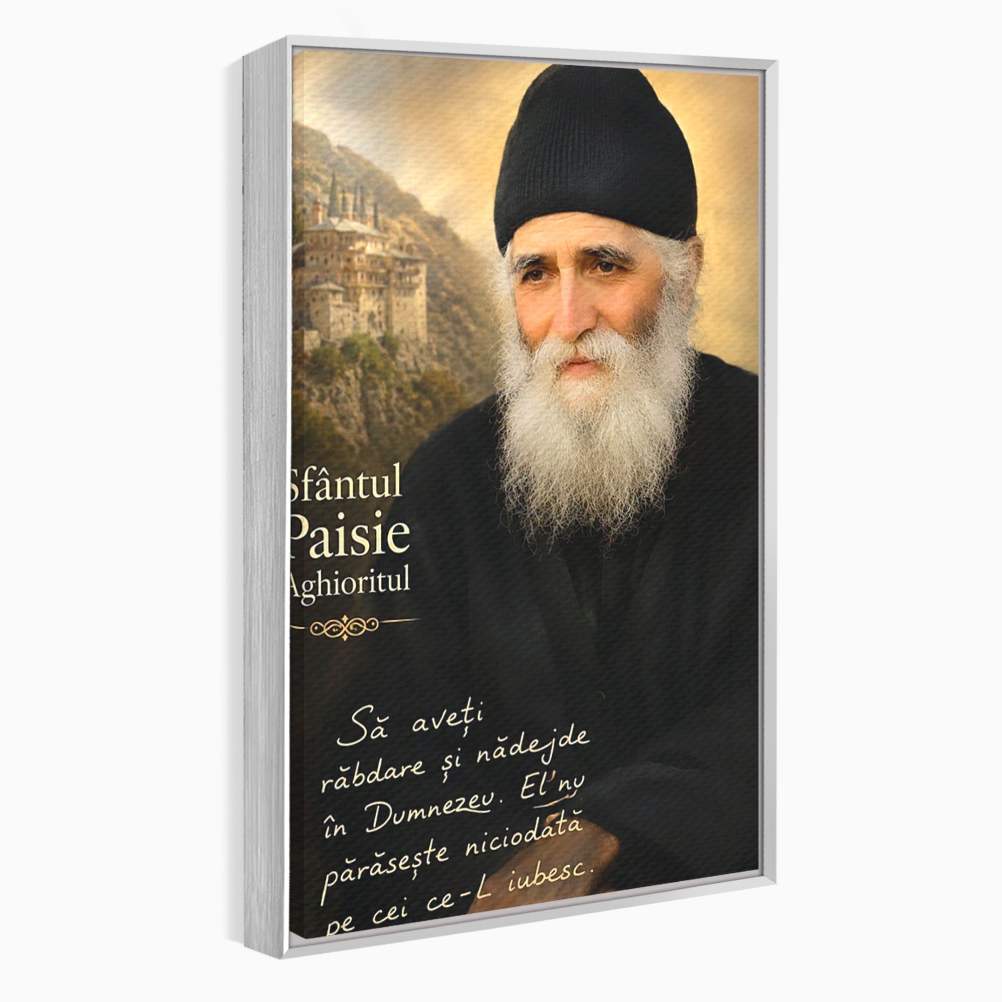 Tablou Canvas Premium LuxCanva® PI1369, Sfântul Paisie Aghioritul, Religie, Portret, Spiritualitate, Credinta, Culori Vibrante, Living, Dormitor, Salon