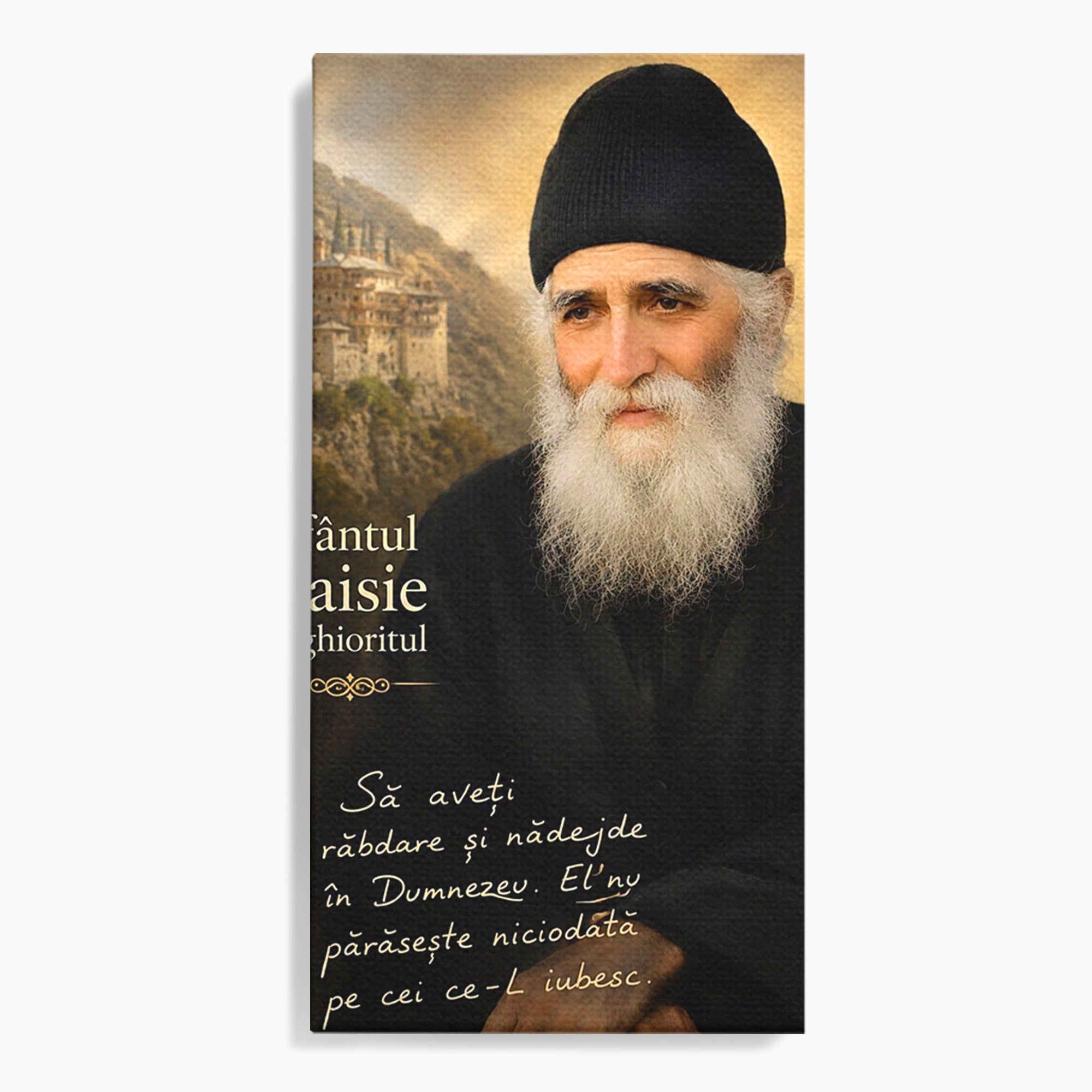 Tablou Canvas Premium LuxCanva® PI1369, Sfântul Paisie Aghioritul, Religie, Portret, Spiritualitate, Credinta, Culori Vibrante, Living, Dormitor, Salon