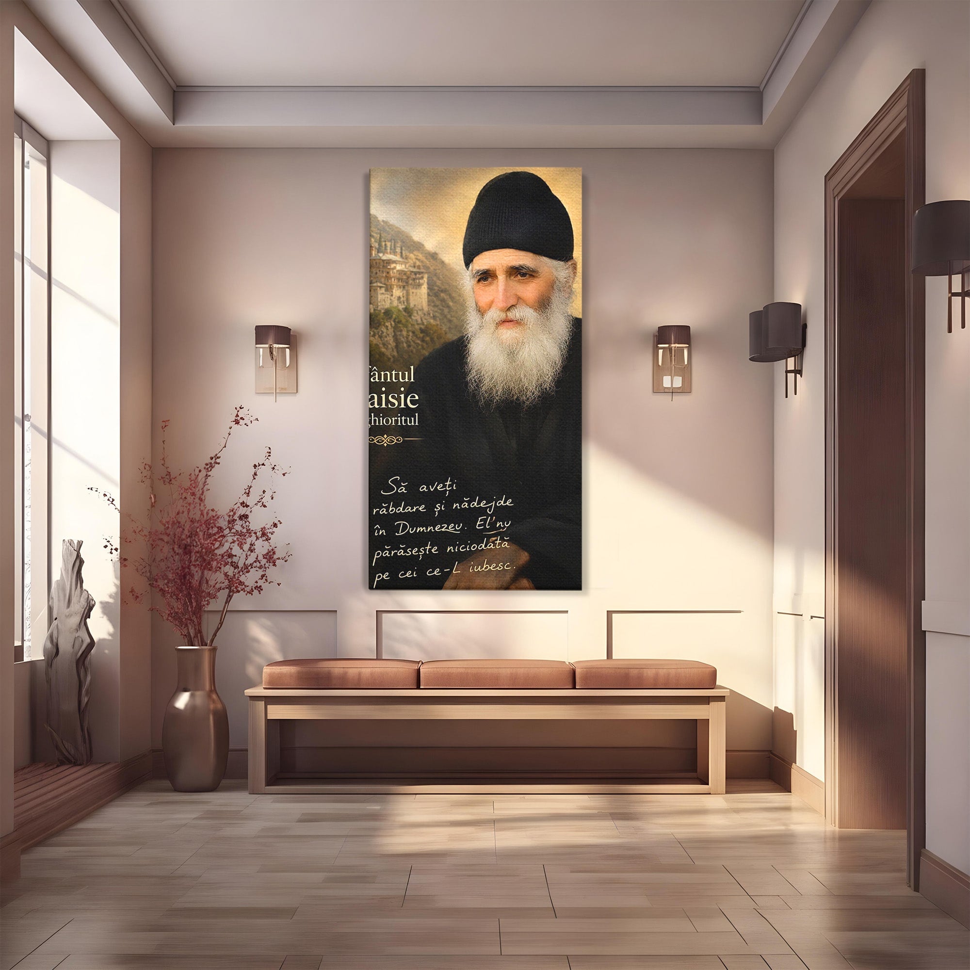 Tablou Canvas Premium LuxCanva® PI1369, Sfântul Paisie Aghioritul, Religie, Portret, Spiritualitate, Credinta, Culori Vibrante, Living, Dormitor, Salon