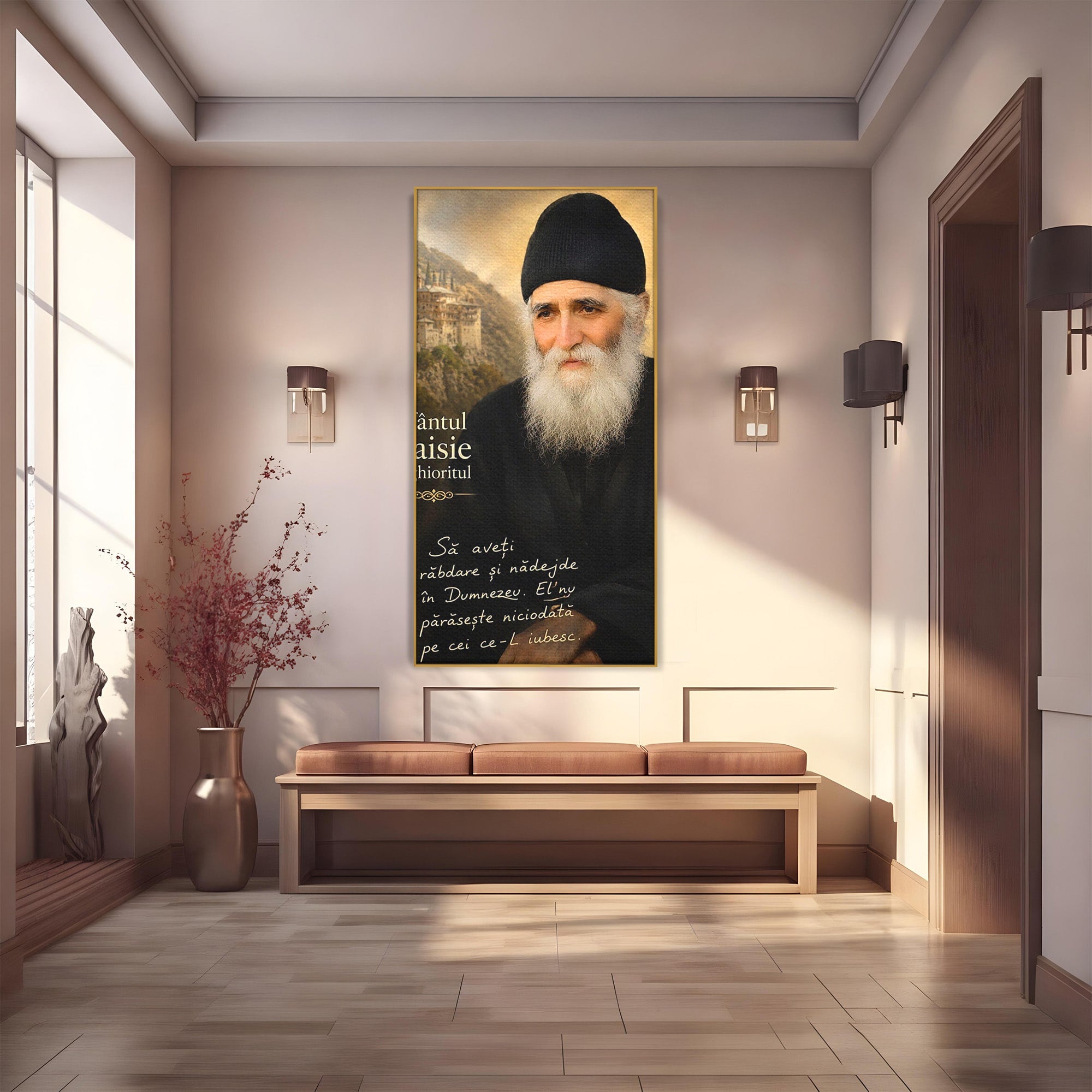 Tablou Canvas Premium LuxCanva® PI1369, Sfântul Paisie Aghioritul, Religie, Portret, Spiritualitate, Credinta, Culori Vibrante, Living, Dormitor, Salon