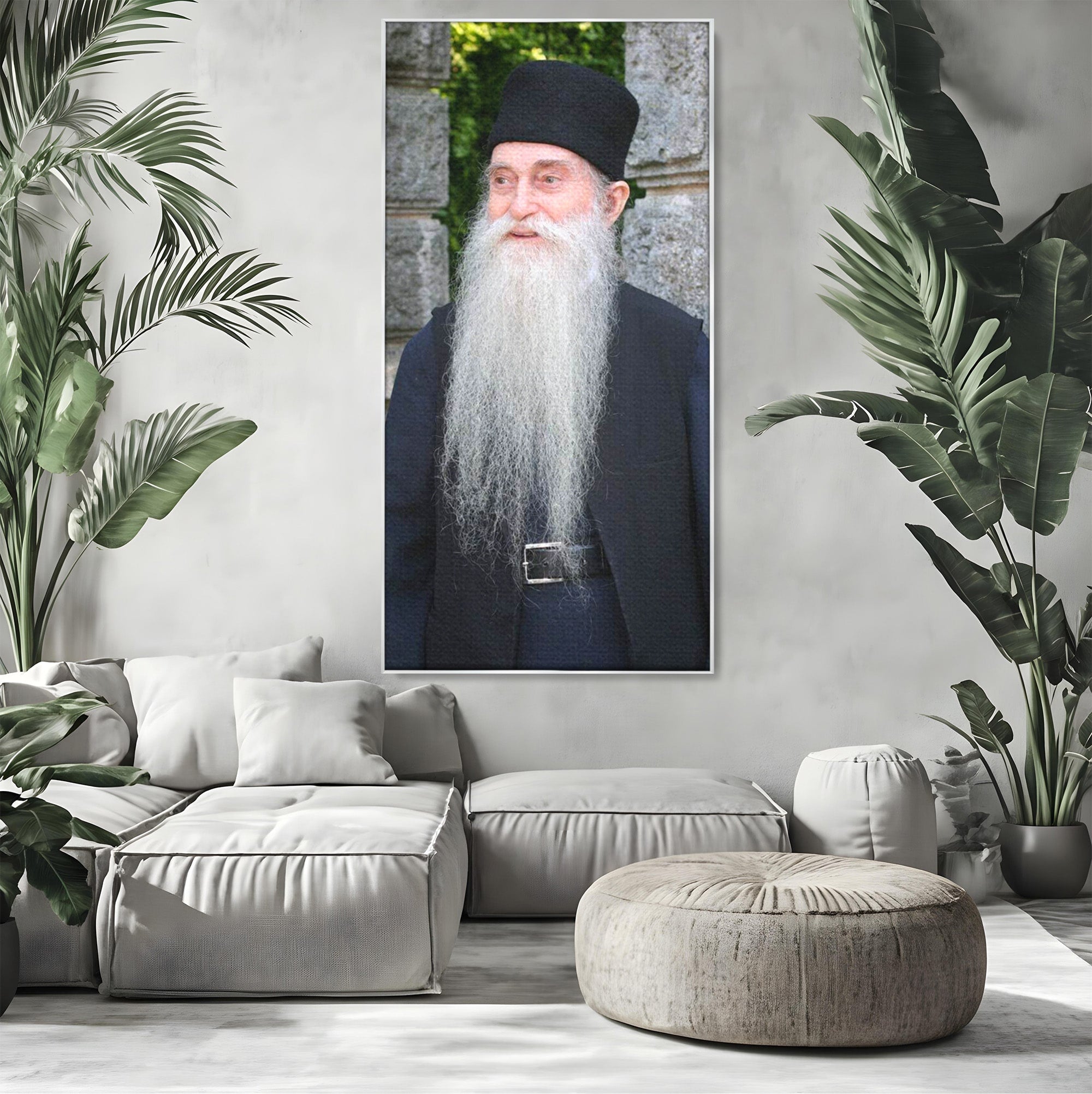 Tablou Canvas Premium LuxCanva® PI1370, Arhimandritul Arsenie Papacioc, Sfant, Ortodox, Religie, Spiritualitate, Credinta, Culori Vibrante, Living, Dormitor