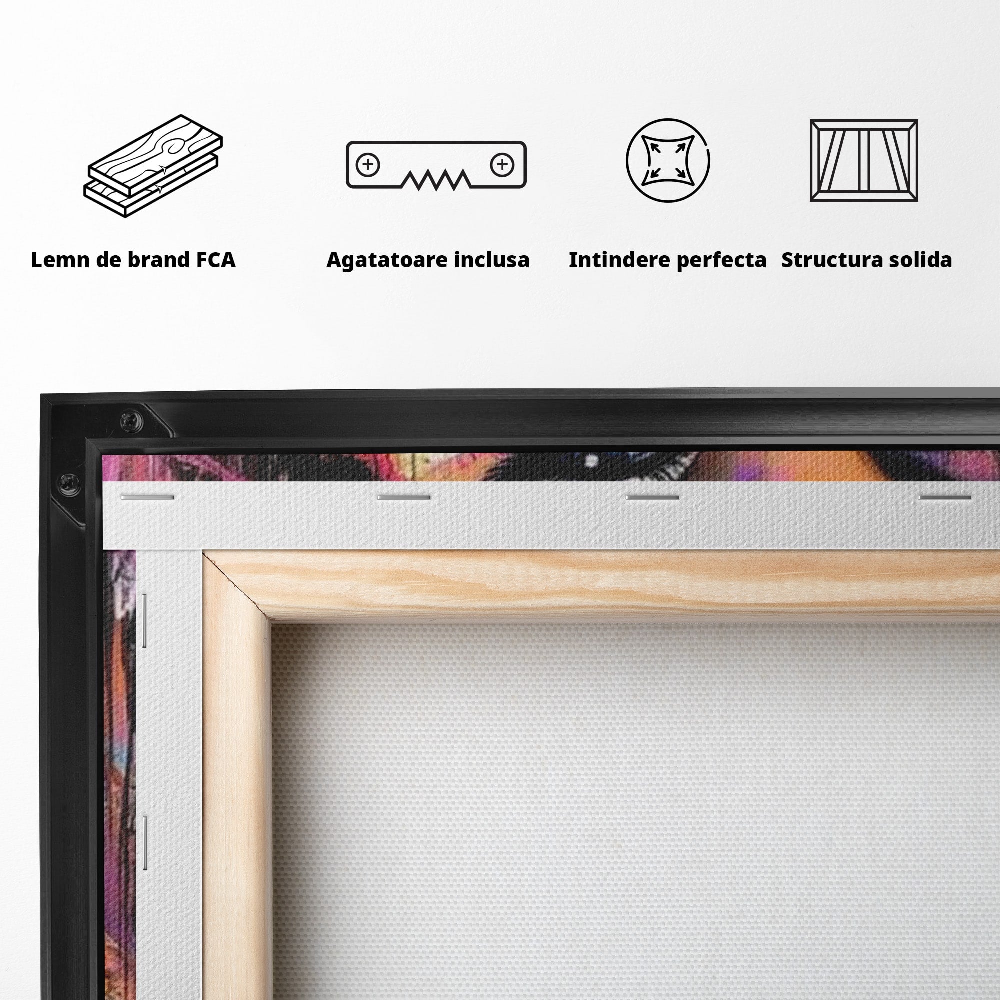 Tablou Canvas Premium LuxCanva® PI1371, Privirea care Vrajeste, Portret, Femeie, Modern, Arta Abstracta, Culori Vibrante, Living, Dormitor