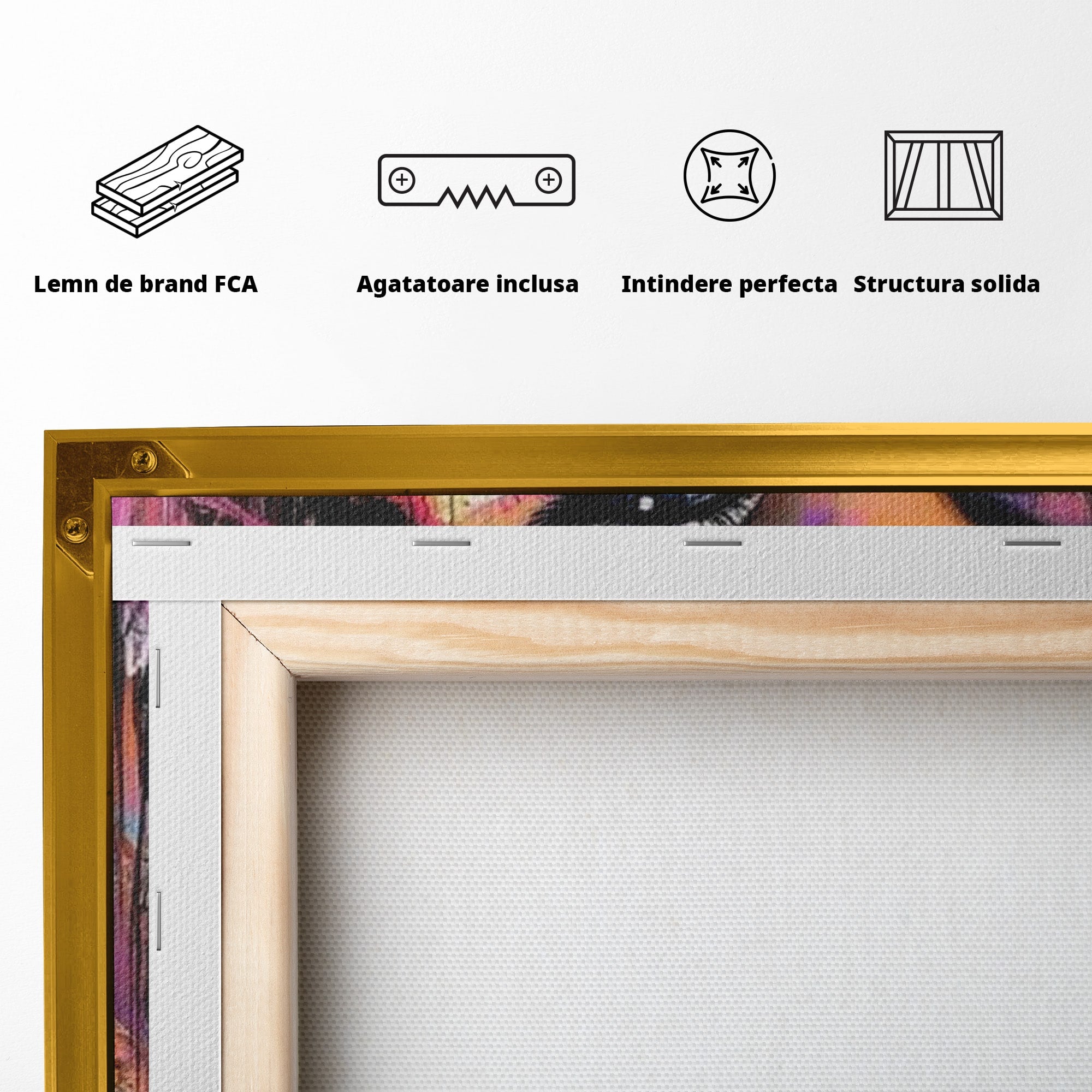 Tablou Canvas Premium LuxCanva® PI1371, Privirea care Vrajeste, Portret, Femeie, Modern, Arta Abstracta, Culori Vibrante, Living, Dormitor
