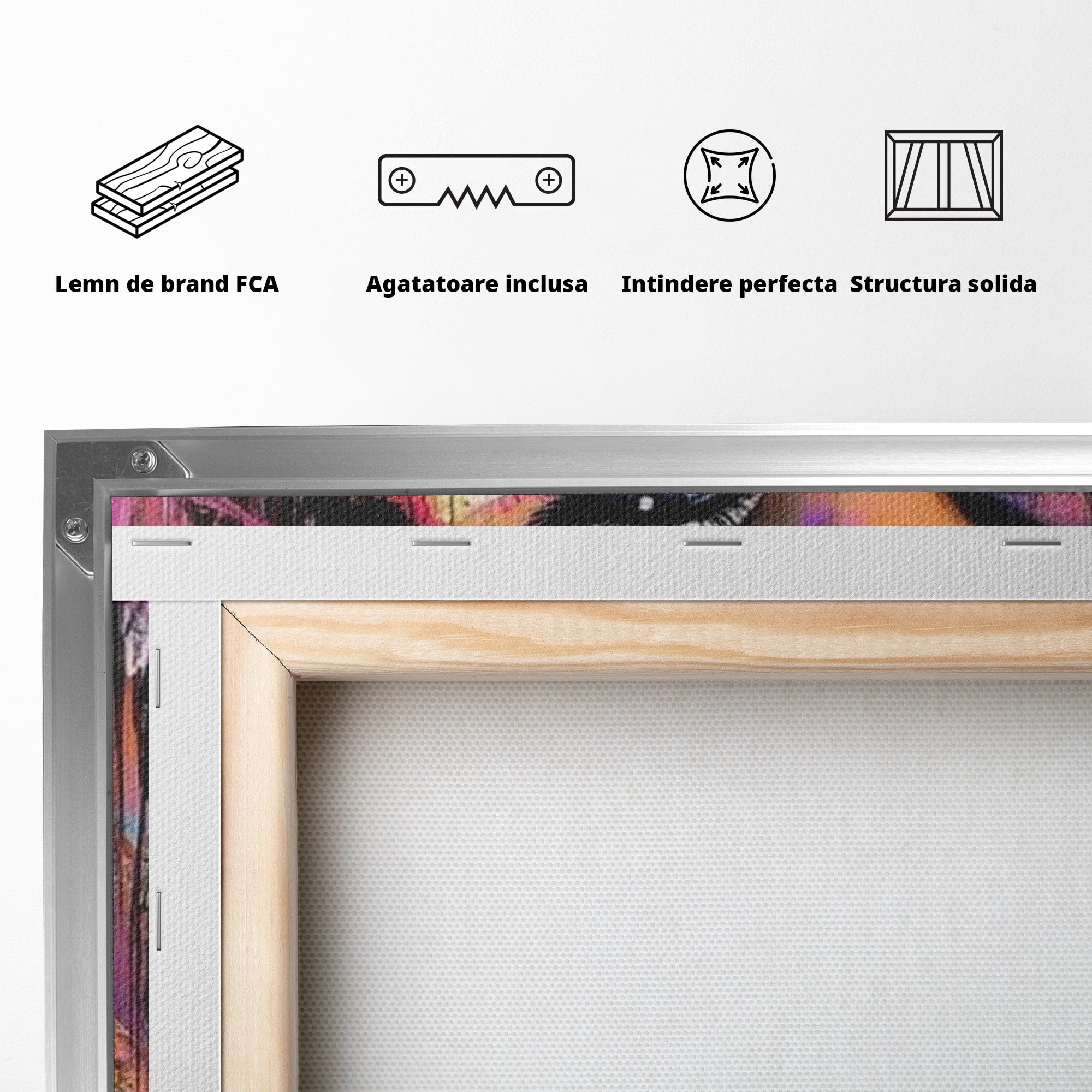 Tablou Canvas Premium LuxCanva® PI1371, Privirea care Vrajeste, Portret, Femeie, Modern, Arta Abstracta, Culori Vibrante, Living, Dormitor
