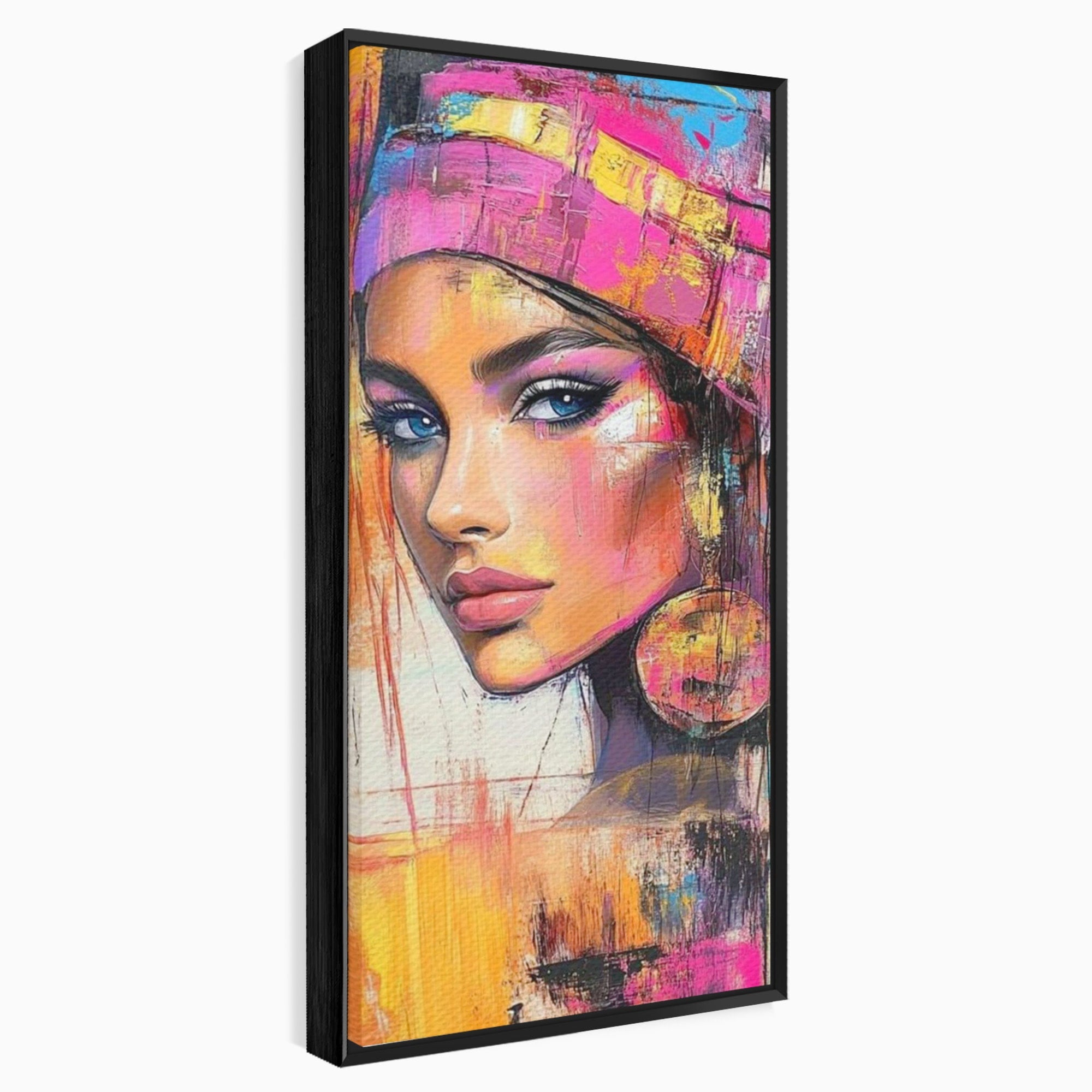 Tablou Canvas Premium LuxCanva® PI1371, Privirea care Vrajeste, Portret, Femeie, Modern, Arta Abstracta, Culori Vibrante, Living, Dormitor