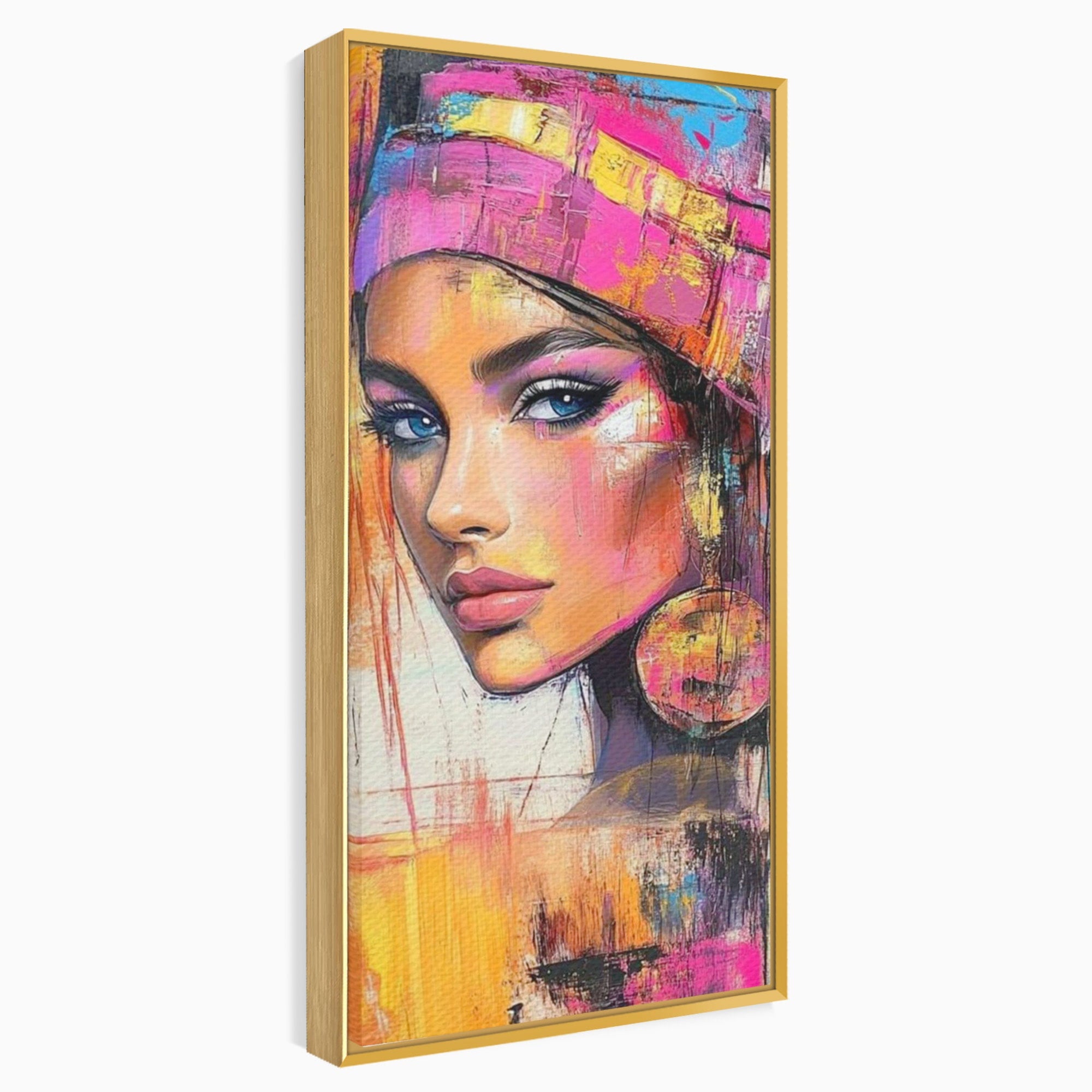 Tablou Canvas Premium LuxCanva® PI1371, Privirea care Vrajeste, Portret, Femeie, Modern, Arta Abstracta, Culori Vibrante, Living, Dormitor