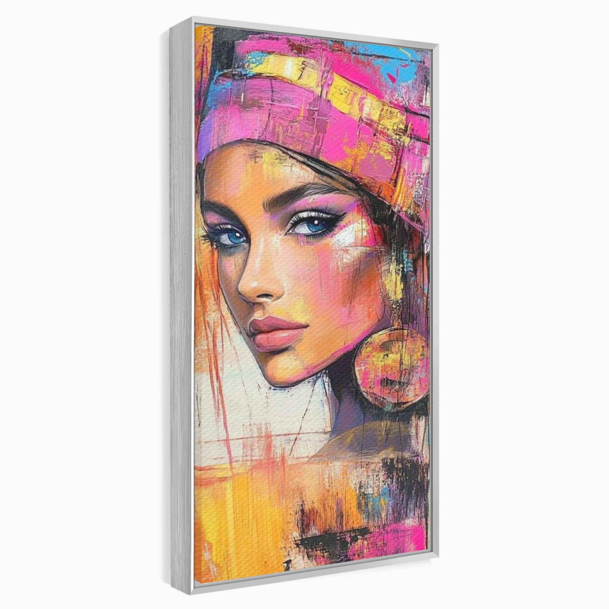 Tablou Canvas Premium LuxCanva® PI1371, Privirea care Vrajeste, Portret, Femeie, Modern, Arta Abstracta, Culori Vibrante, Living, Dormitor