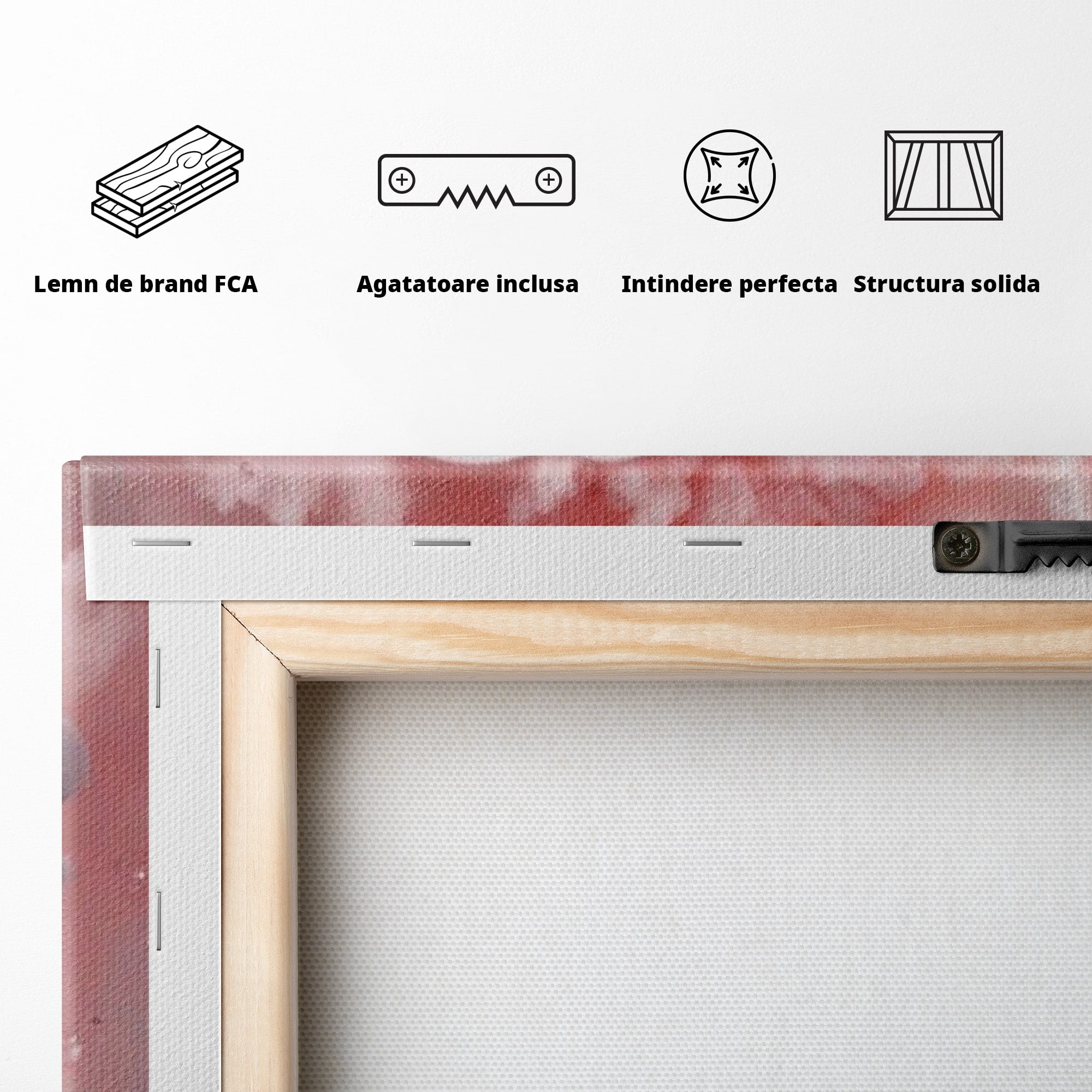 Tablou Canvas Premium LuxCanva® PI1373, Explozie De Pensule, Roz, Machiaj, Eleganta, Stil, Culori Vibrante, Salon