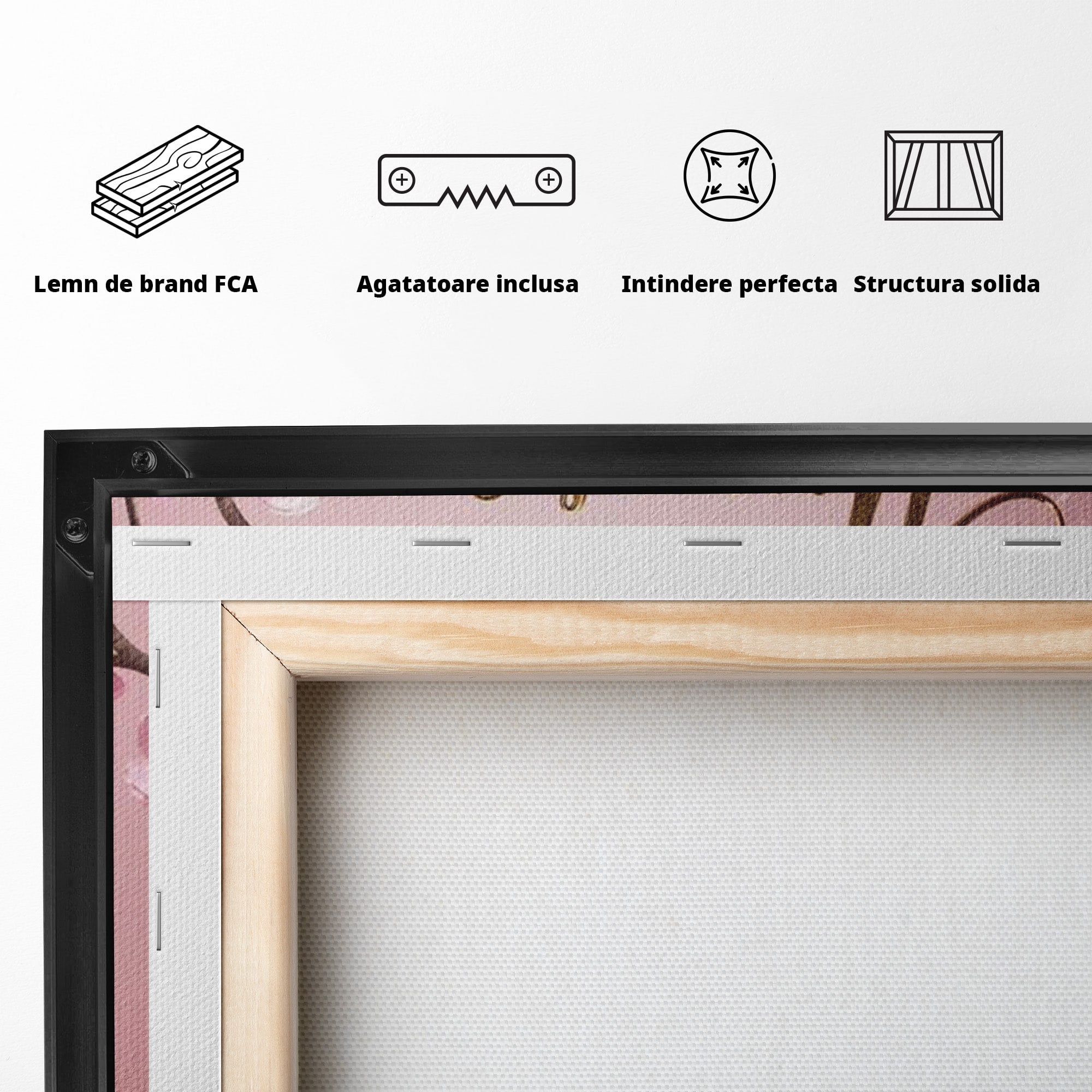 Tablou Canvas Premium LuxCanva® PI1374, Puterea de a fi Tu, Motivational, Flori, Text, Inspirational, Culori Vibrante, Living, Dormitor, Salon