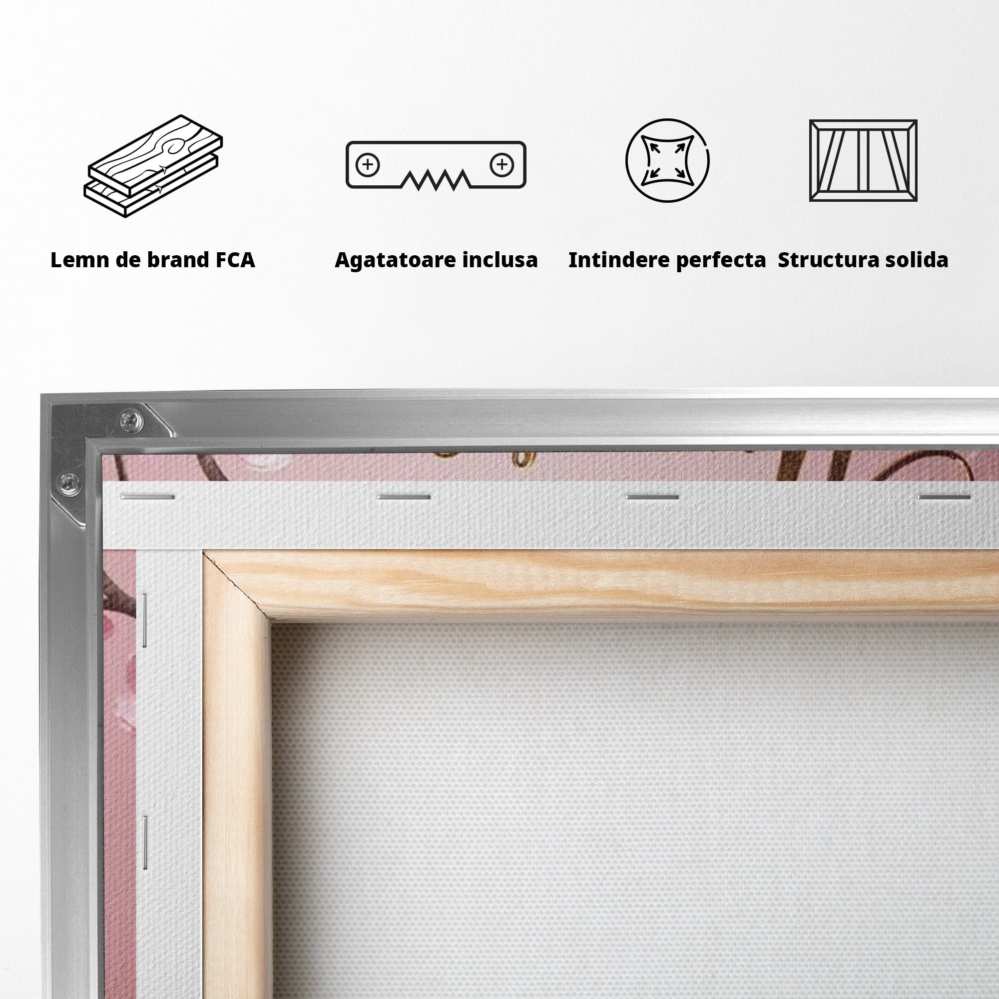 Tablou Canvas Premium LuxCanva® PI1374, Puterea de a fi Tu, Motivational, Flori, Text, Inspirational, Culori Vibrante, Living, Dormitor, Salon