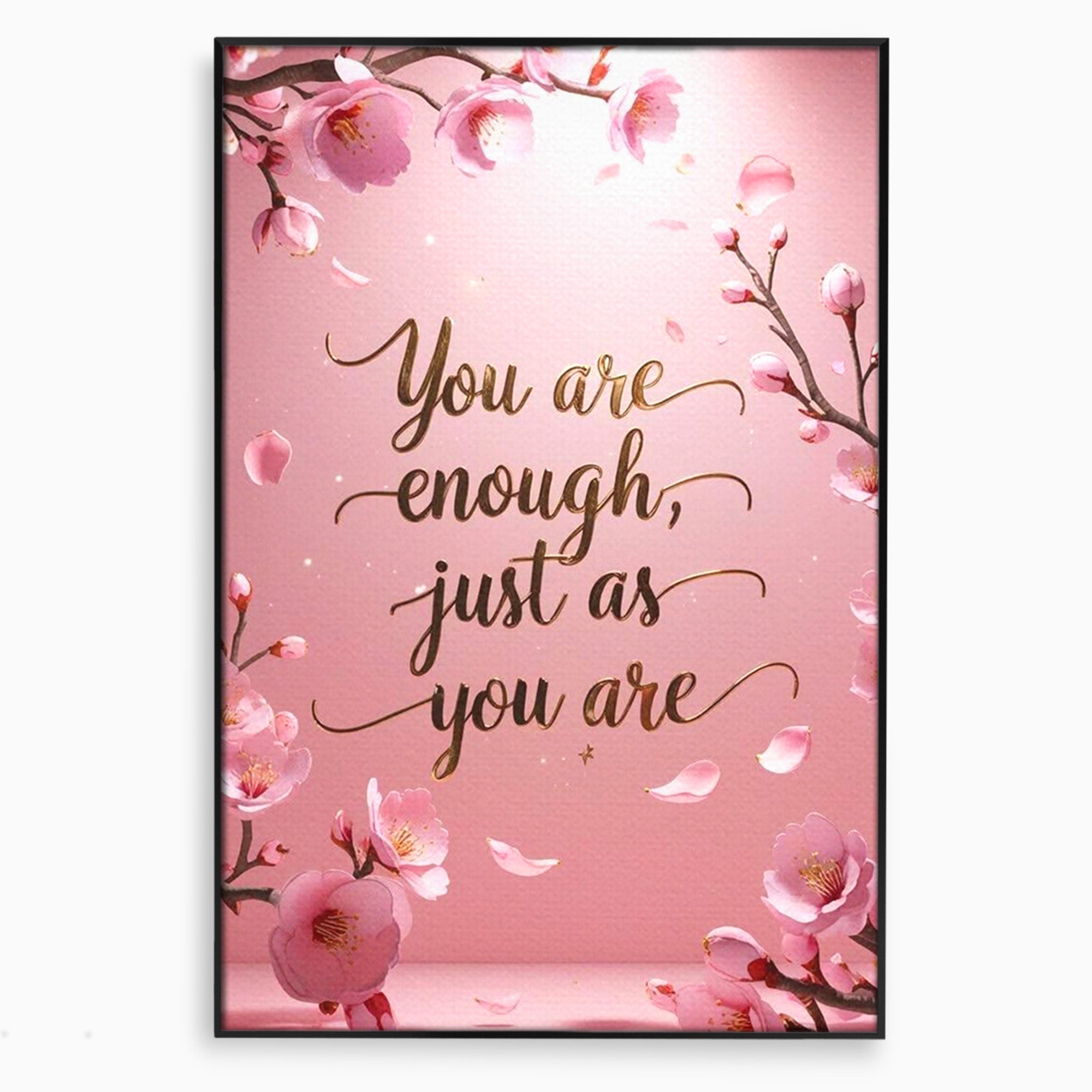 Tablou Canvas Premium LuxCanva® PI1374, Puterea de a fi Tu, Motivational, Flori, Text, Inspirational, Culori Vibrante, Living, Dormitor, Salon