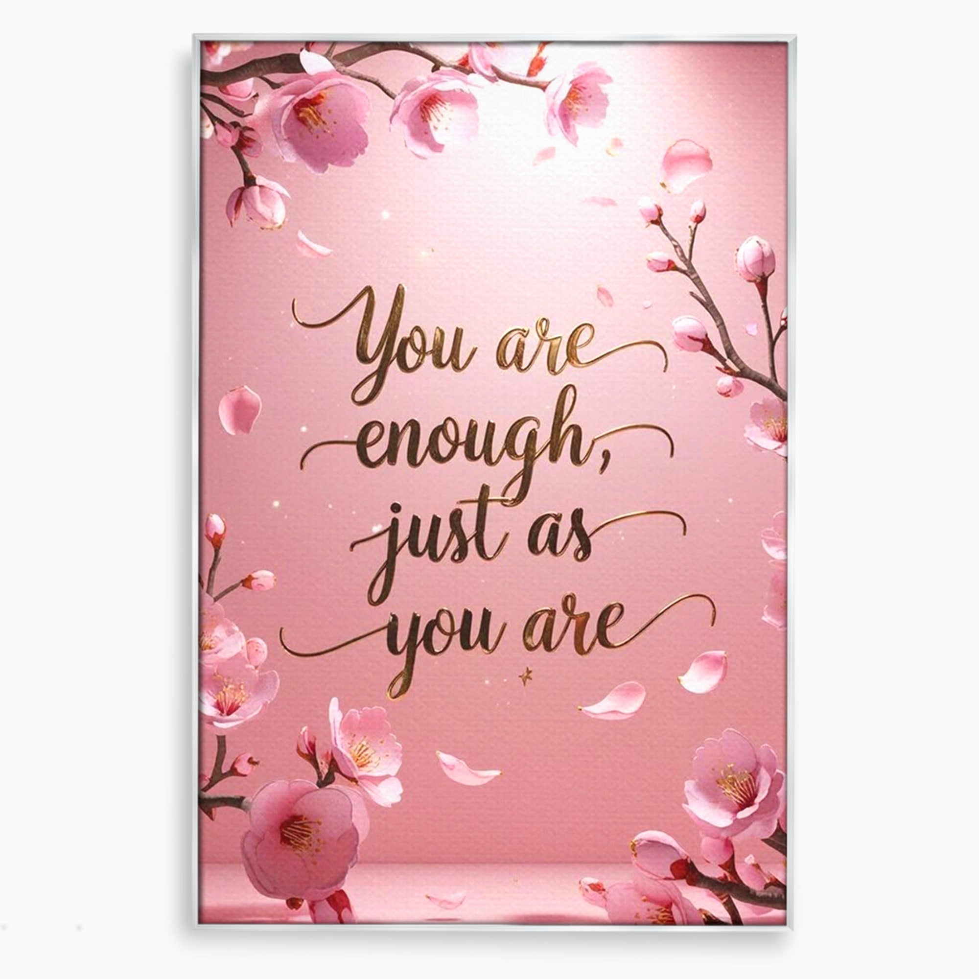 Tablou Canvas Premium LuxCanva® PI1374, Puterea de a fi Tu, Motivational, Flori, Text, Inspirational, Culori Vibrante, Living, Dormitor, Salon