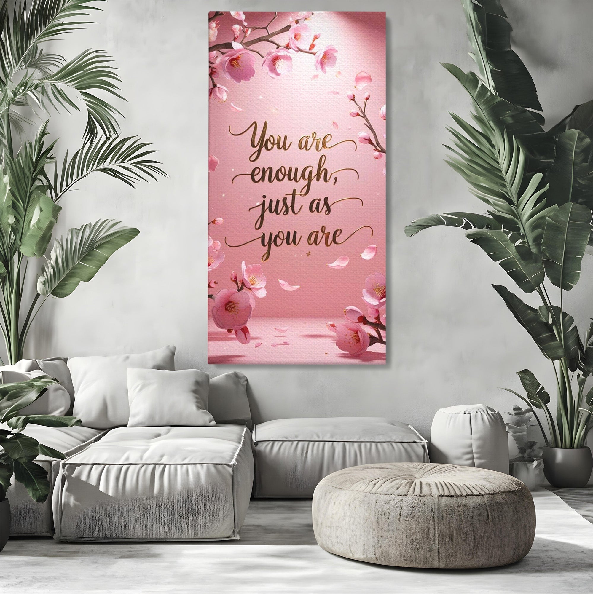 Tablou Canvas Premium LuxCanva® PI1374, Puterea de a fi Tu, Motivational, Flori, Text, Inspirational, Culori Vibrante, Living, Dormitor, Salon
