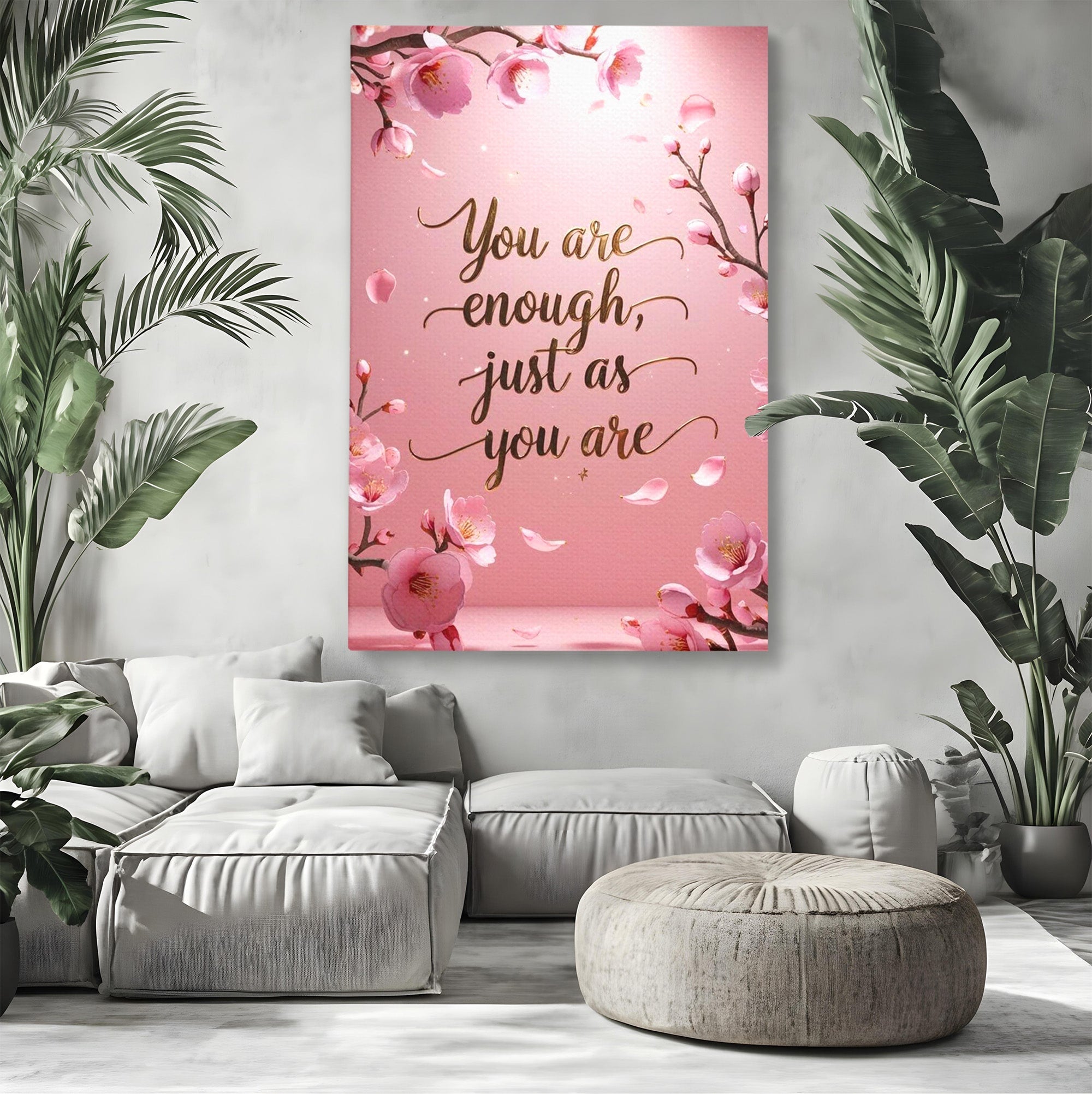 Tablou Canvas Premium LuxCanva® PI1374, Puterea de a fi Tu, Motivational, Flori, Text, Inspirational, Culori Vibrante, Living, Dormitor, Salon