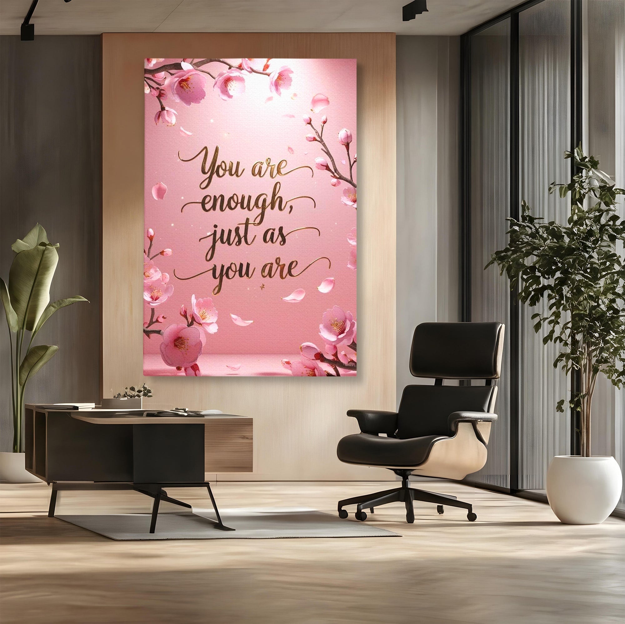 Tablou Canvas Premium LuxCanva® PI1374, Puterea de a fi Tu, Motivational, Flori, Text, Inspirational, Culori Vibrante, Living, Dormitor, Salon