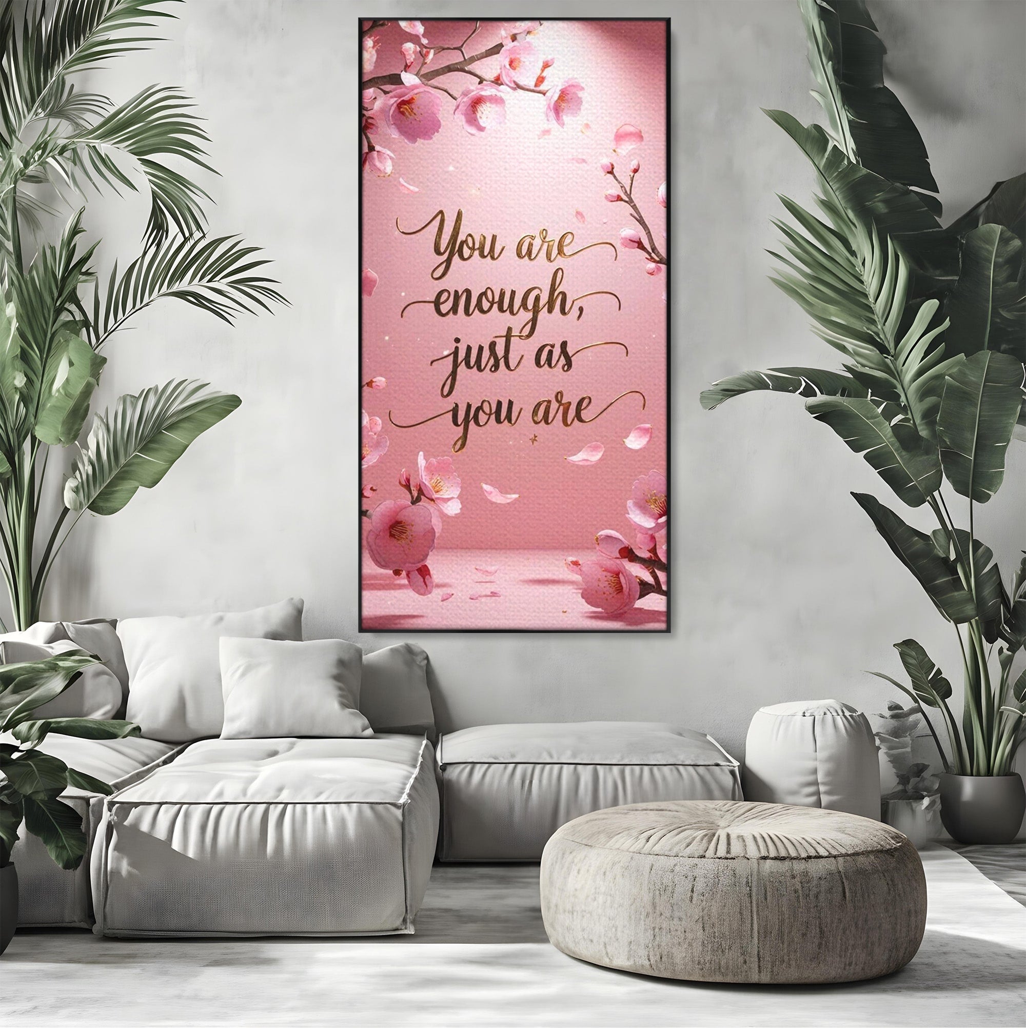 Tablou Canvas Premium LuxCanva® PI1374, Puterea de a fi Tu, Motivational, Flori, Text, Inspirational, Culori Vibrante, Living, Dormitor, Salon
