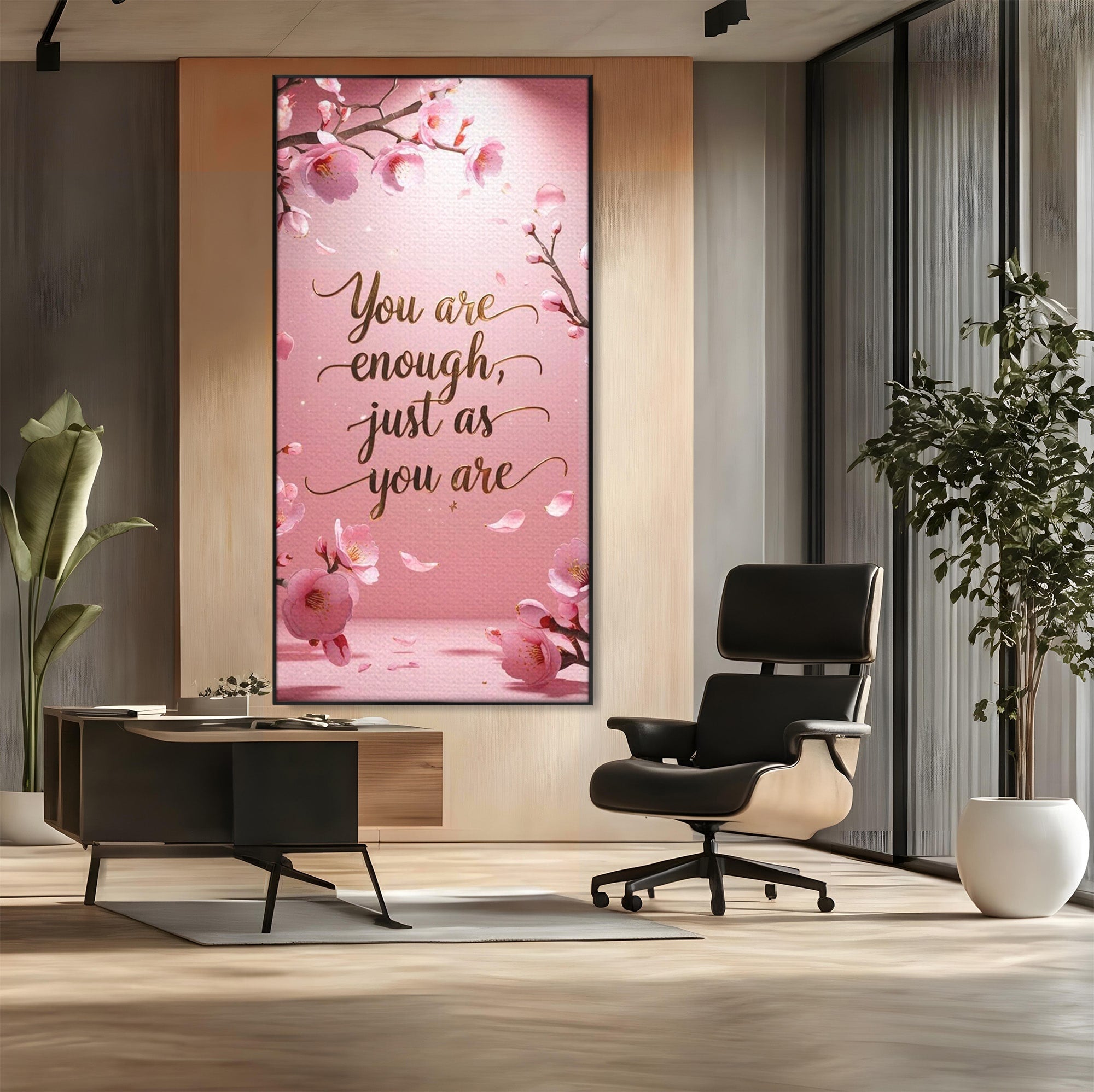 Tablou Canvas Premium LuxCanva® PI1374, Puterea de a fi Tu, Motivational, Flori, Text, Inspirational, Culori Vibrante, Living, Dormitor, Salon