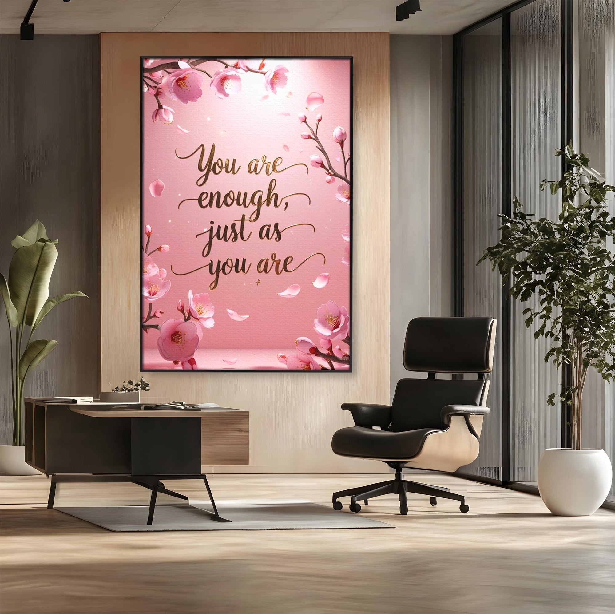 Tablou Canvas Premium LuxCanva® PI1374, Puterea de a fi Tu, Motivational, Flori, Text, Inspirational, Culori Vibrante, Living, Dormitor, Salon