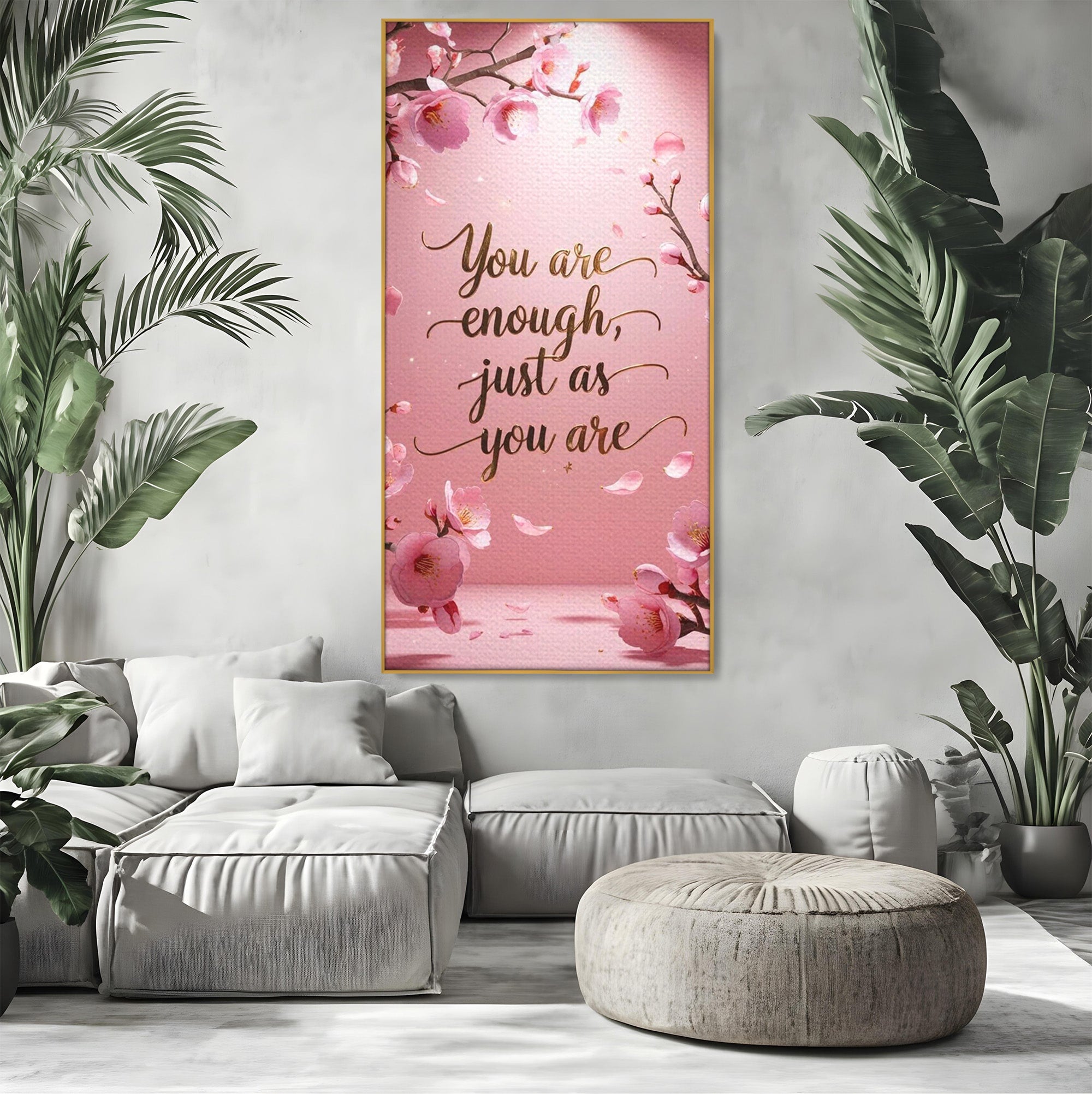 Tablou Canvas Premium LuxCanva® PI1374, Puterea de a fi Tu, Motivational, Flori, Text, Inspirational, Culori Vibrante, Living, Dormitor, Salon
