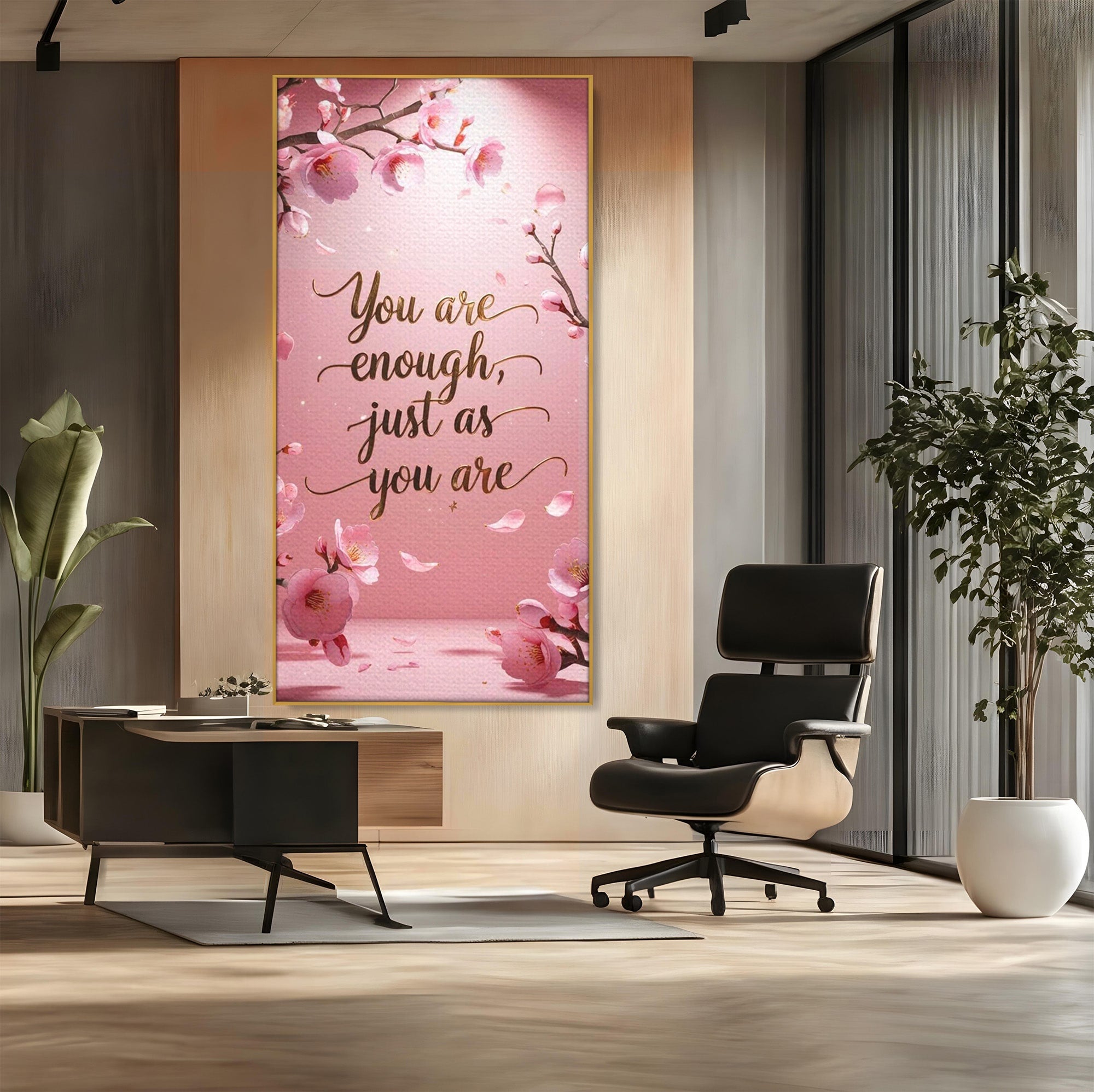 Tablou Canvas Premium LuxCanva® PI1374, Puterea de a fi Tu, Motivational, Flori, Text, Inspirational, Culori Vibrante, Living, Dormitor, Salon