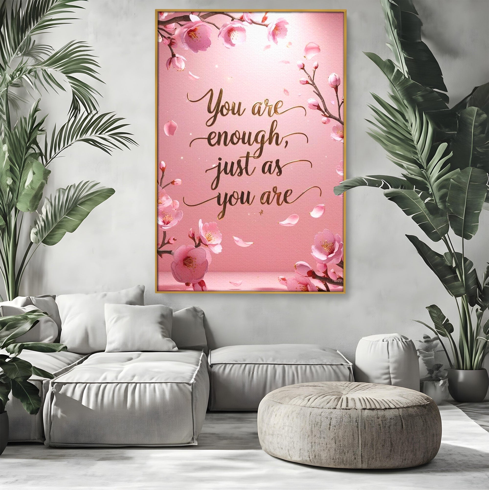 Tablou Canvas Premium LuxCanva® PI1374, Puterea de a fi Tu, Motivational, Flori, Text, Inspirational, Culori Vibrante, Living, Dormitor, Salon