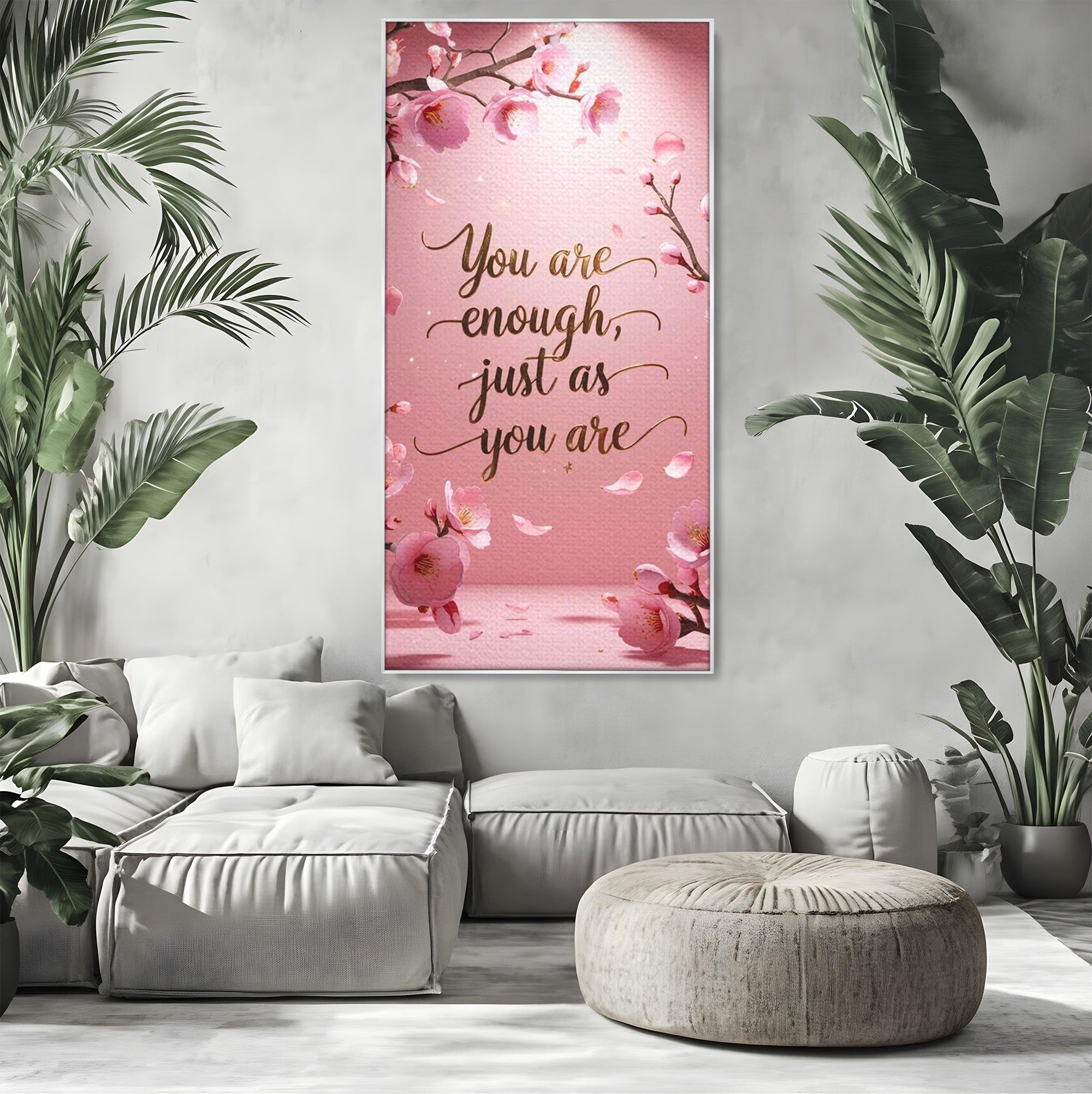 Tablou Canvas Premium LuxCanva® PI1374, Puterea de a fi Tu, Motivational, Flori, Text, Inspirational, Culori Vibrante, Living, Dormitor, Salon