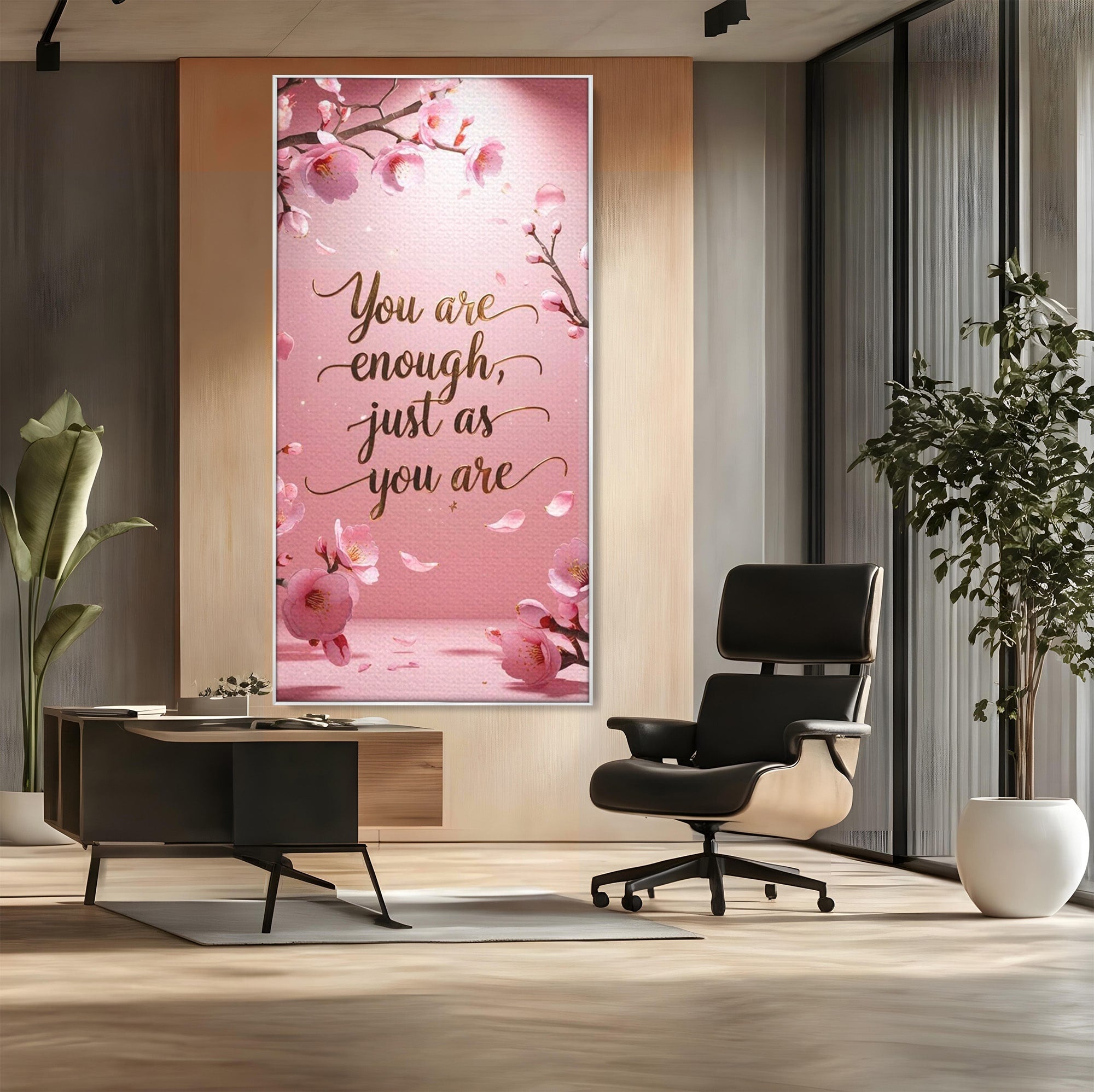 Tablou Canvas Premium LuxCanva® PI1374, Puterea de a fi Tu, Motivational, Flori, Text, Inspirational, Culori Vibrante, Living, Dormitor, Salon