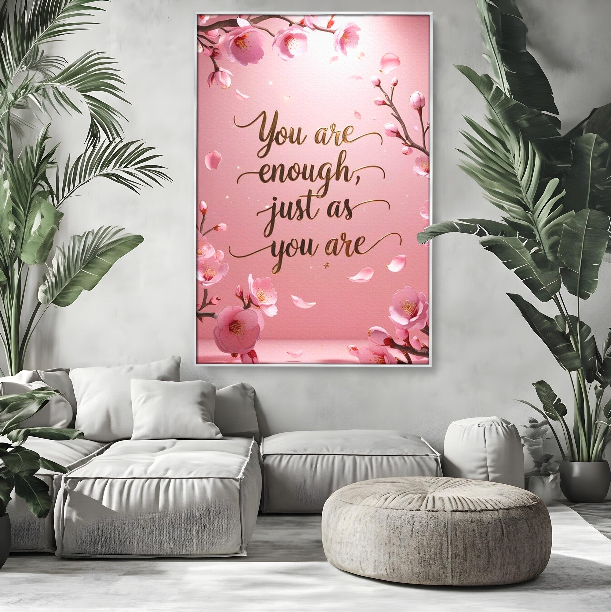 Tablou Canvas Premium LuxCanva® PI1374, Puterea de a fi Tu, Motivational, Flori, Text, Inspirational, Culori Vibrante, Living, Dormitor, Salon