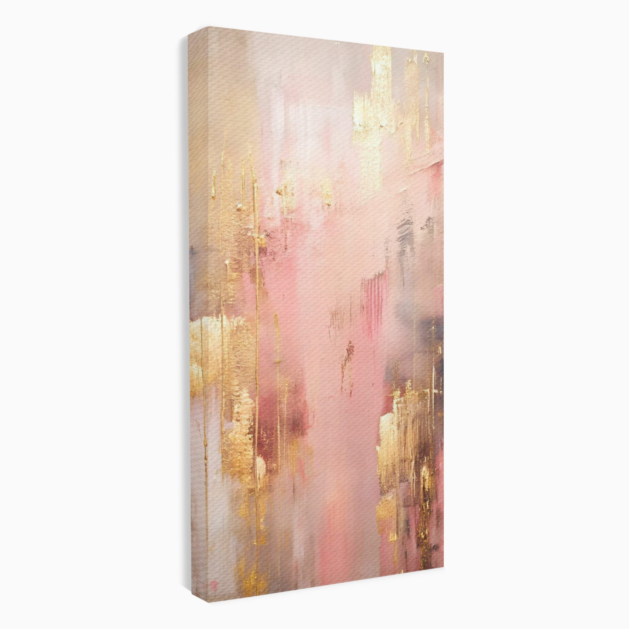 Tablou Canvas Premium LuxCanva® PI1375, Rasarit Roz Auriu, Abstract, Arta Contemporana, Lux, Modern, Culori Vibrante, Living, Dormitor, Salon