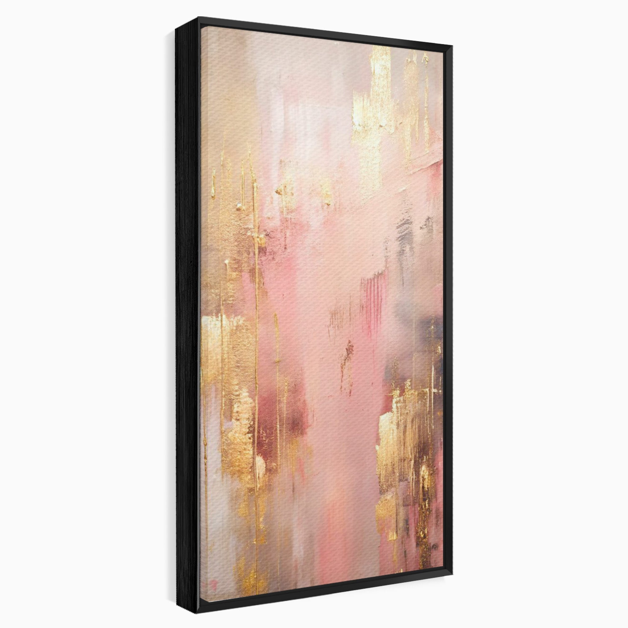 Tablou Canvas Premium LuxCanva® PI1375, Rasarit Roz Auriu, Abstract, Arta Contemporana, Lux, Modern, Culori Vibrante, Living, Dormitor, Salon