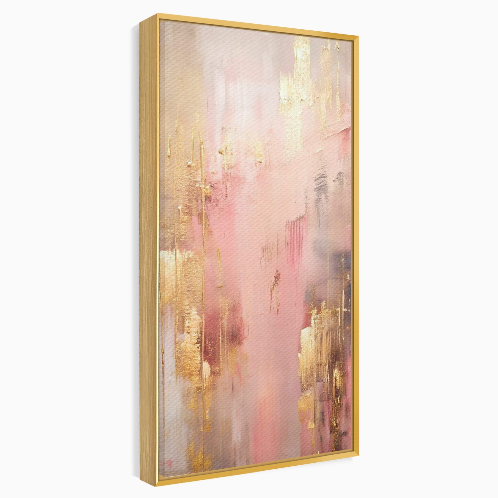 Tablou Canvas Premium LuxCanva® PI1375, Rasarit Roz Auriu, Abstract, Arta Contemporana, Lux, Modern, Culori Vibrante, Living, Dormitor, Salon