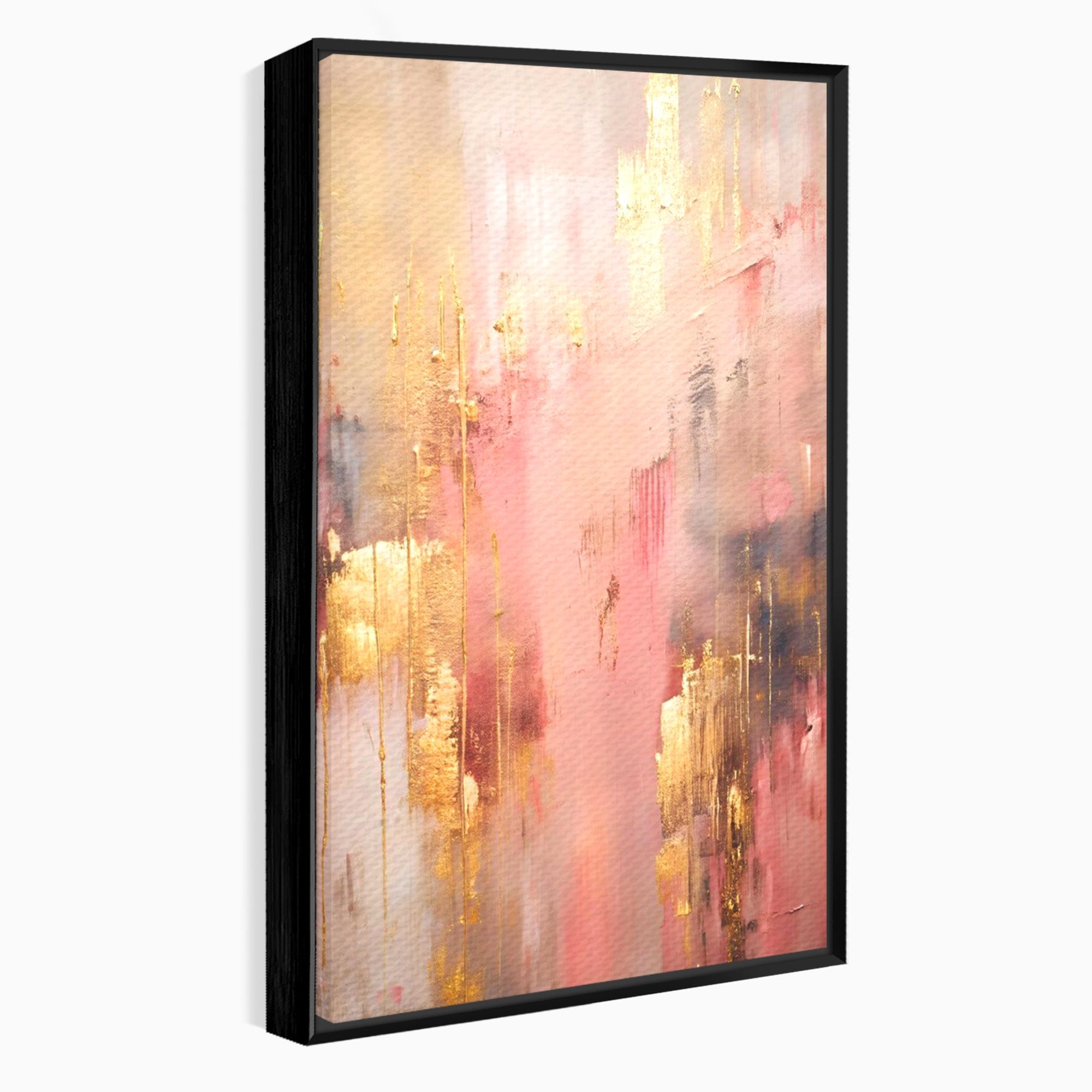 Tablou Canvas Premium LuxCanva® PI1375, Rasarit Roz Auriu, Abstract, Arta Contemporana, Lux, Modern, Culori Vibrante, Living, Dormitor, Salon
