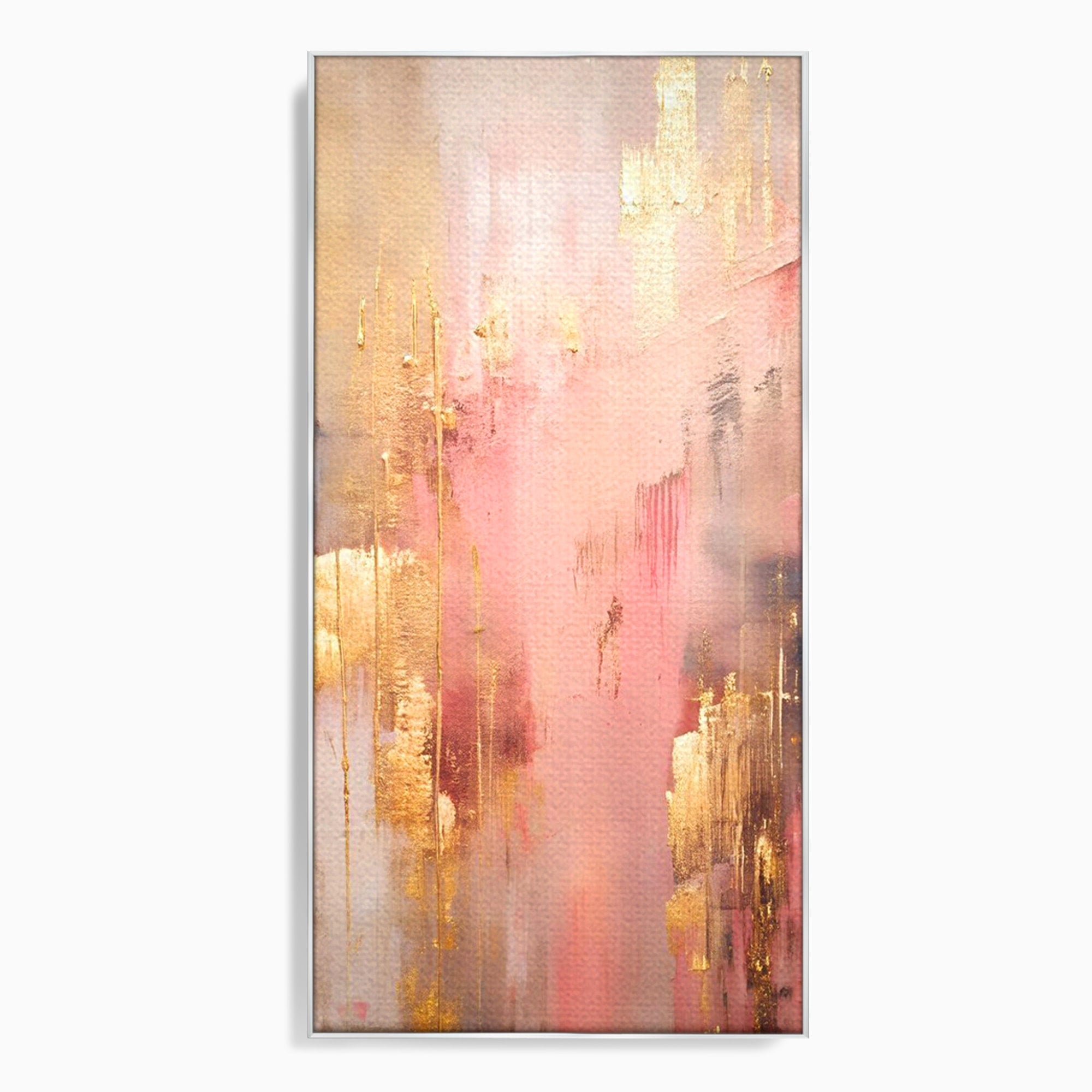 Tablou Canvas Premium LuxCanva® PI1375, Rasarit Roz Auriu, Abstract, Arta Contemporana, Lux, Modern, Culori Vibrante, Living, Dormitor, Salon