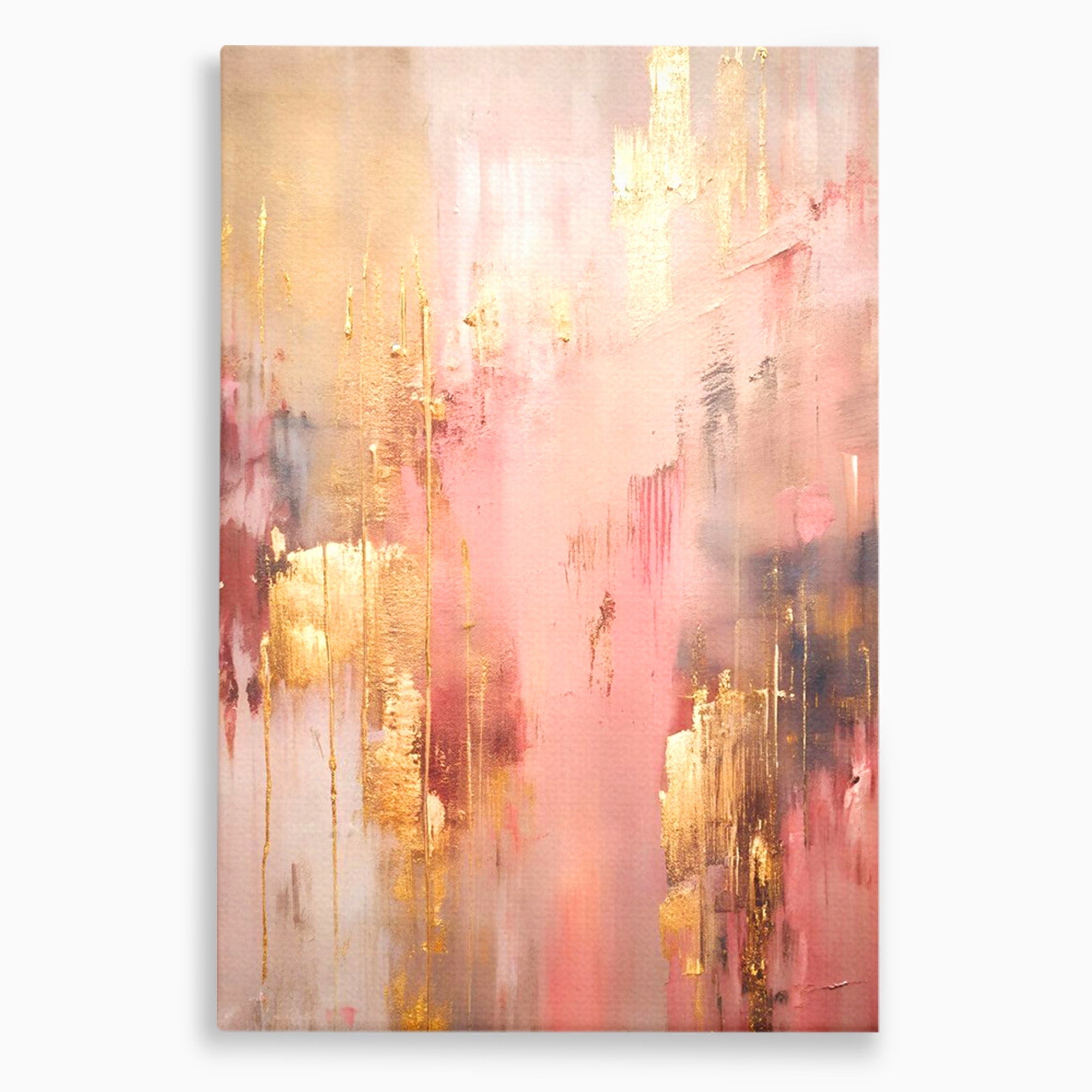 Tablou Canvas Premium LuxCanva® PI1375, Rasarit Roz Auriu, Abstract, Arta Contemporana, Lux, Modern, Culori Vibrante, Living, Dormitor, Salon