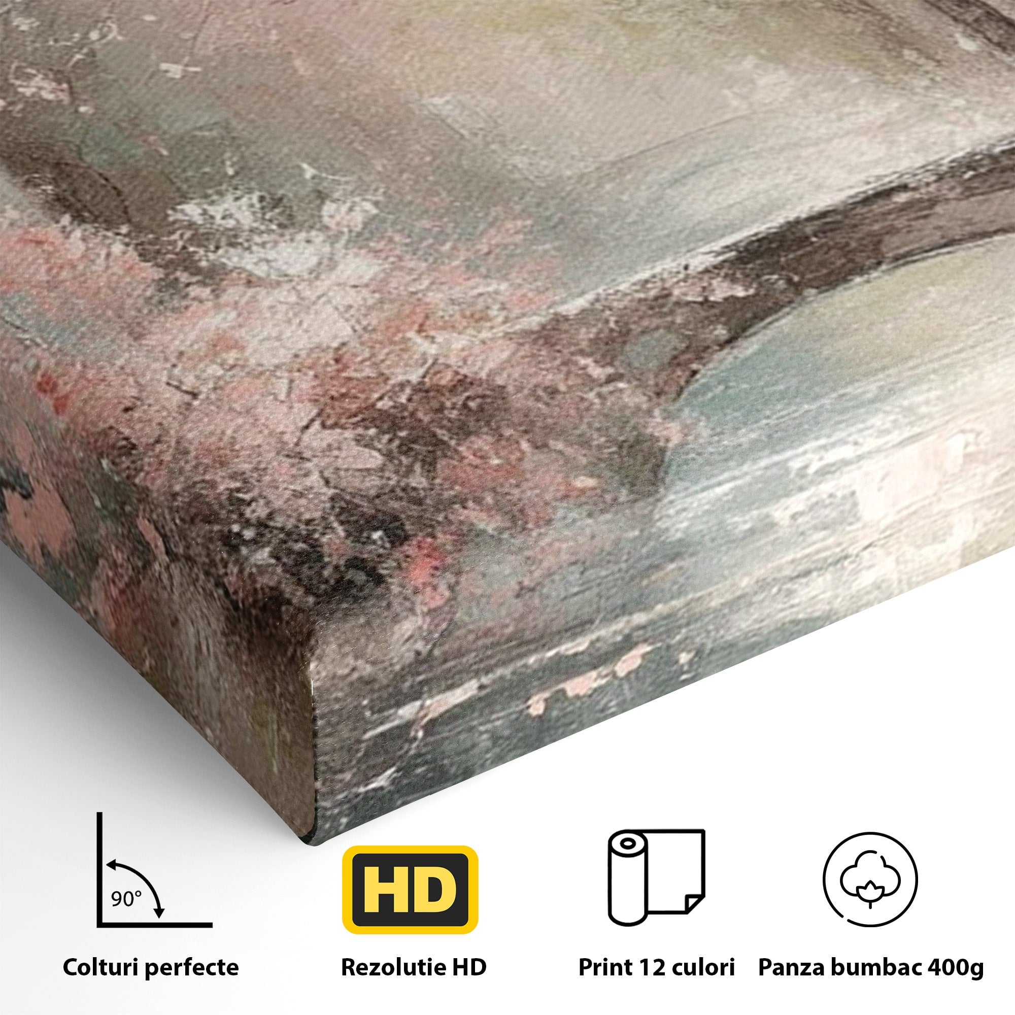 Tablou Canvas Premium LuxCanva® PI1376, Podul Primaverii, Fascinatie, Primavara, Copac Inflorit, Peisaj, Romantic, Culori Vibrante, Living, Dormitor