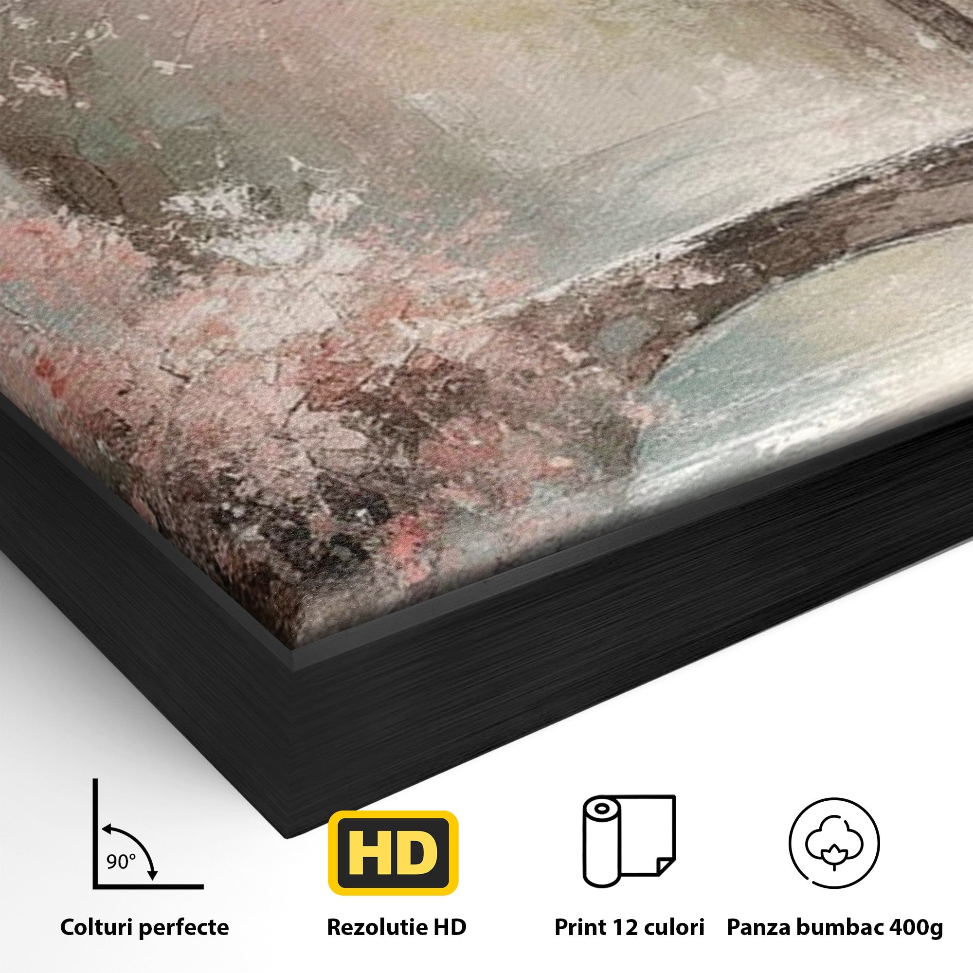 Tablou Canvas Premium LuxCanva® PI1376, Podul Primaverii, Fascinatie, Primavara, Copac Inflorit, Peisaj, Romantic, Culori Vibrante, Living, Dormitor