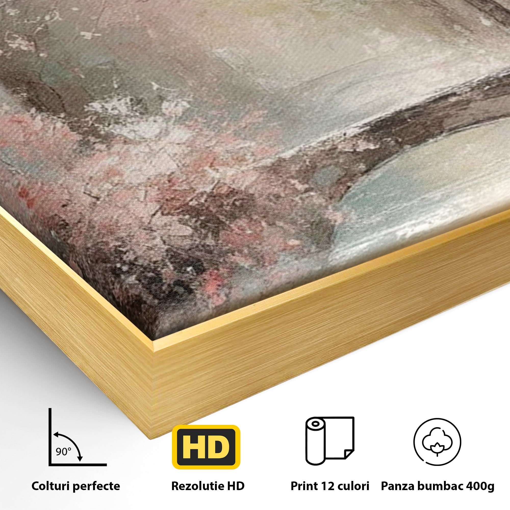 Tablou Canvas Premium LuxCanva® PI1376, Podul Primaverii, Fascinatie, Primavara, Copac Inflorit, Peisaj, Romantic, Culori Vibrante, Living, Dormitor