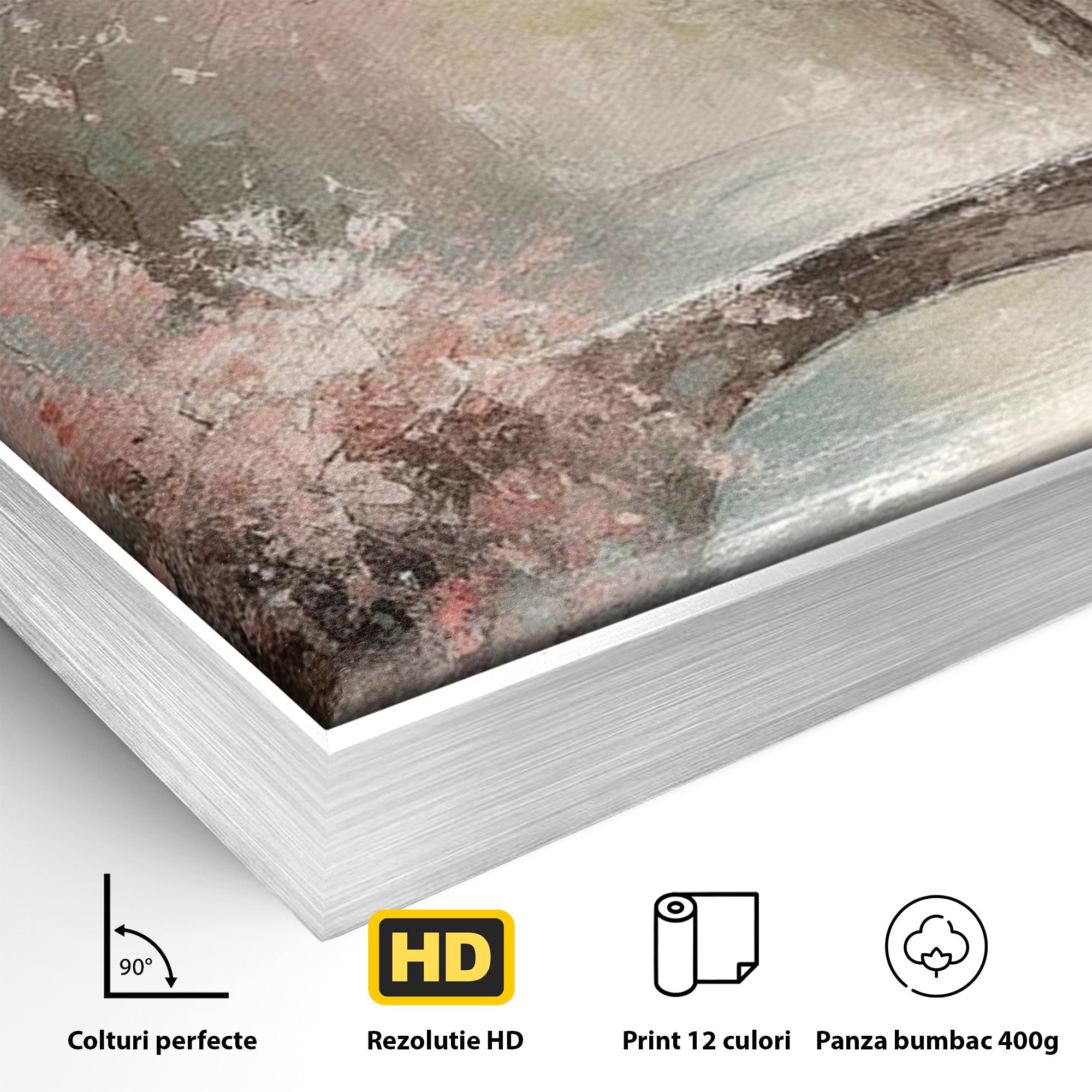 Tablou Canvas Premium LuxCanva® PI1376, Podul Primaverii, Fascinatie, Primavara, Copac Inflorit, Peisaj, Romantic, Culori Vibrante, Living, Dormitor