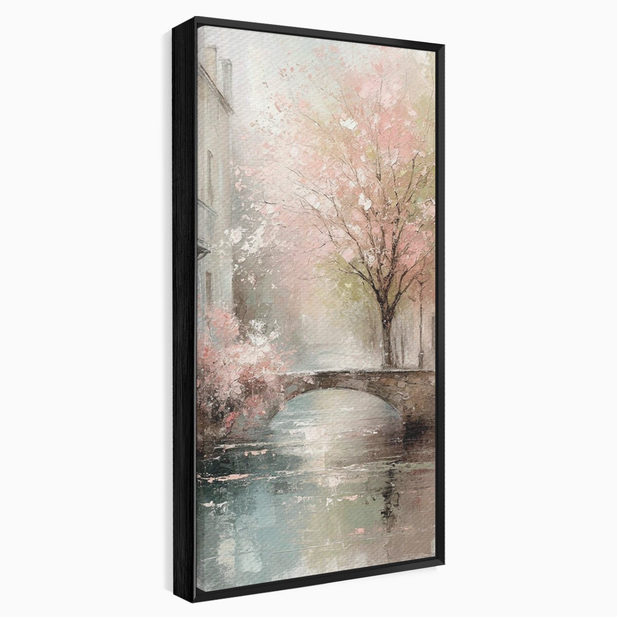 Tablou Canvas Premium LuxCanva® PI1376, Podul Primaverii, Fascinatie, Primavara, Copac Inflorit, Peisaj, Romantic, Culori Vibrante, Living, Dormitor