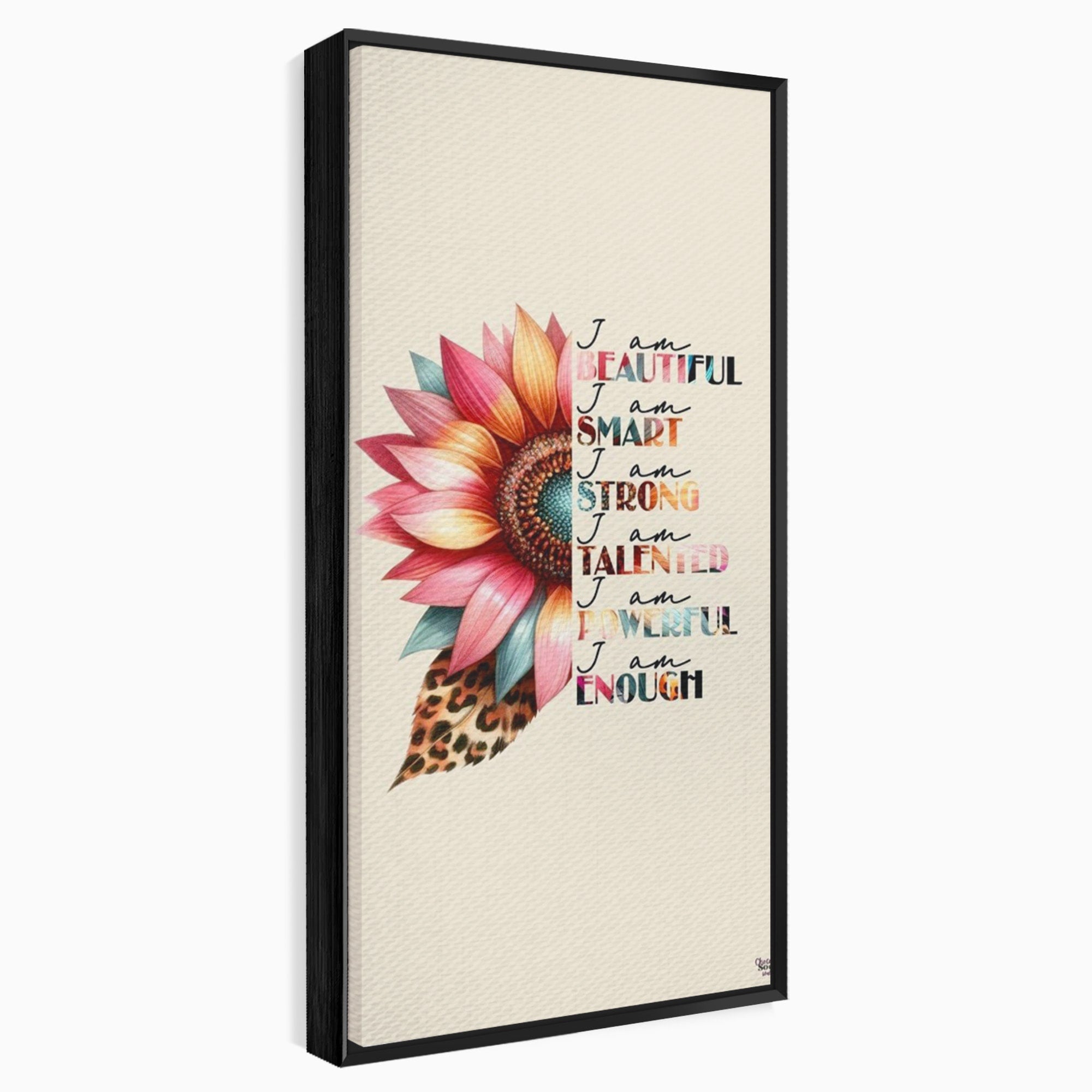 Tablou Canvas Premium LuxCanva® PI1377, Floarea Increderii in Sine, Floare, Motivational, Text, Culori Vibrante, Living, Dormitor, Salon