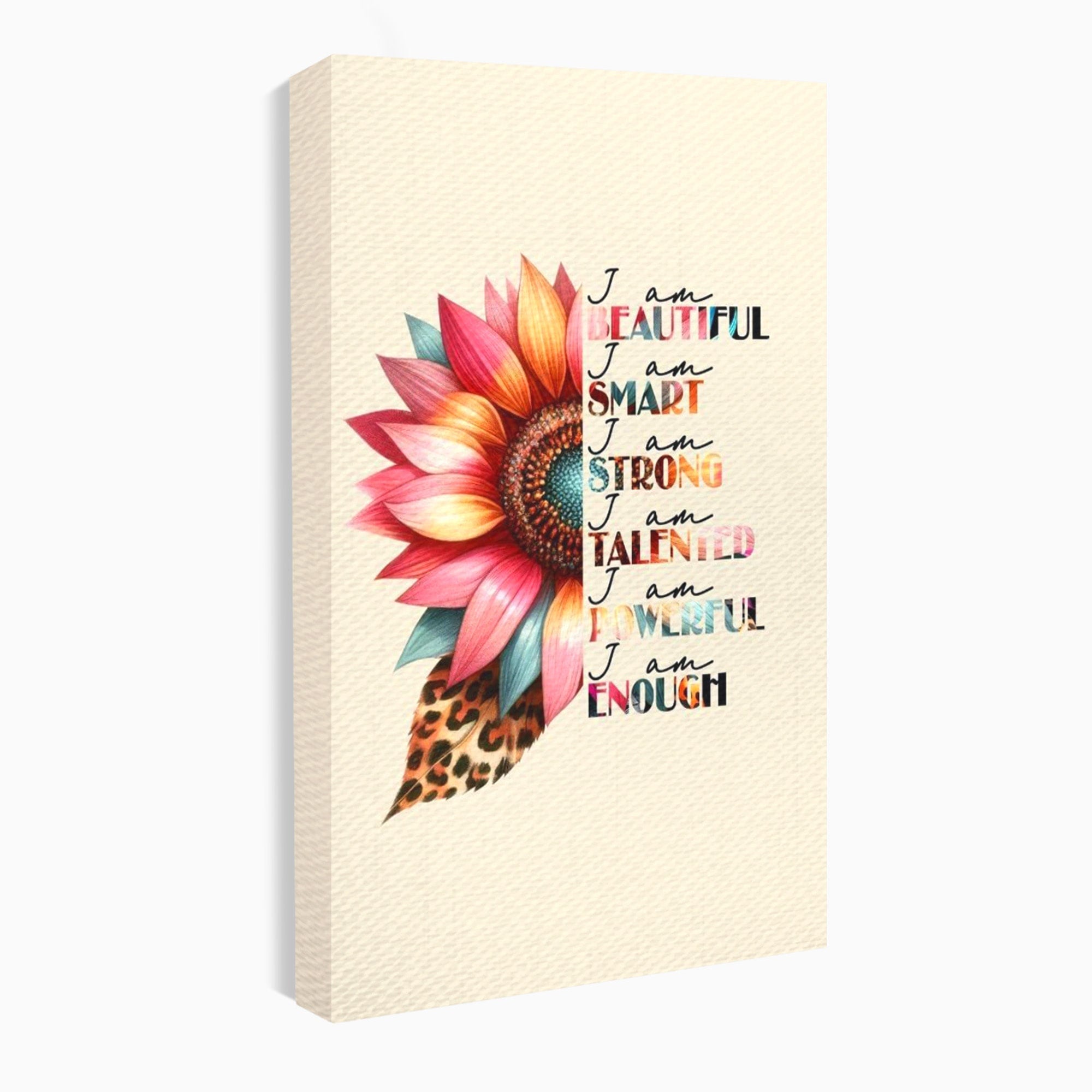 Tablou Canvas Premium LuxCanva® PI1377, Floarea Increderii in Sine, Floare, Motivational, Text, Culori Vibrante, Living, Dormitor, Salon