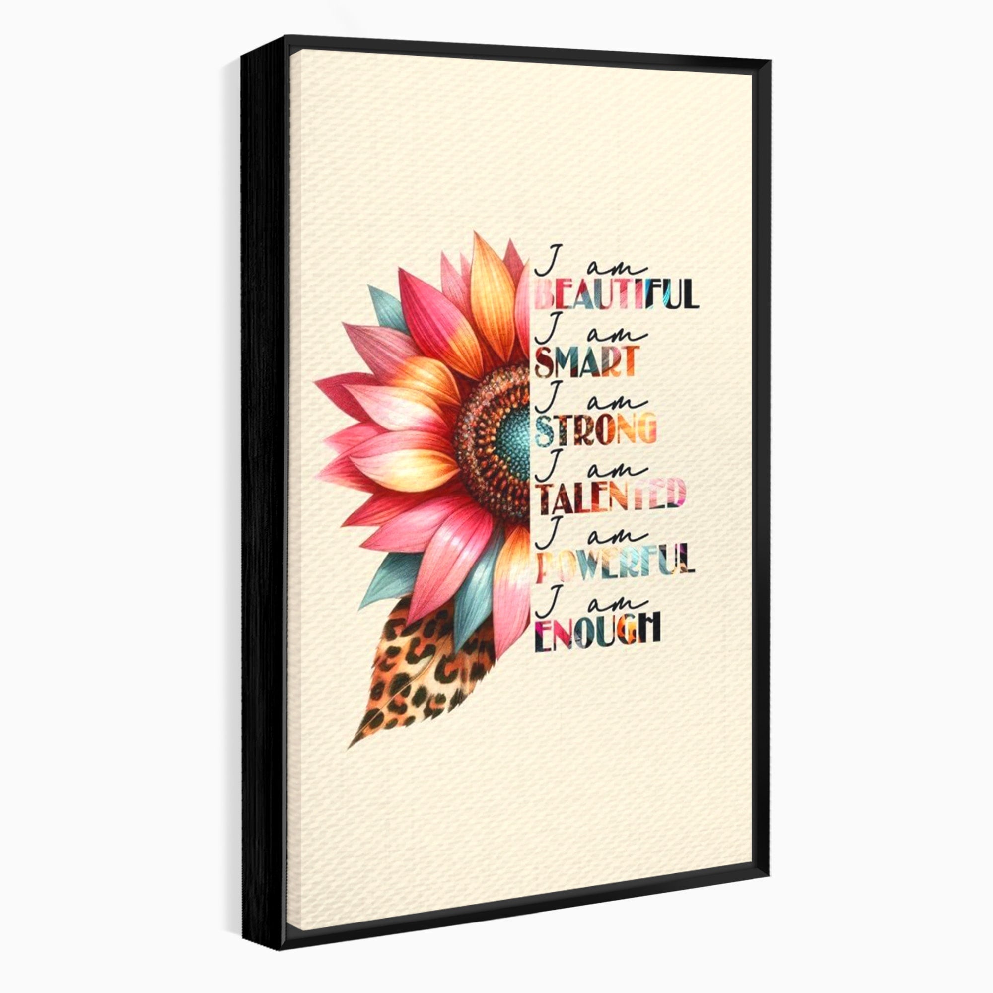 Tablou Canvas Premium LuxCanva® PI1377, Floarea Increderii in Sine, Floare, Motivational, Text, Culori Vibrante, Living, Dormitor, Salon