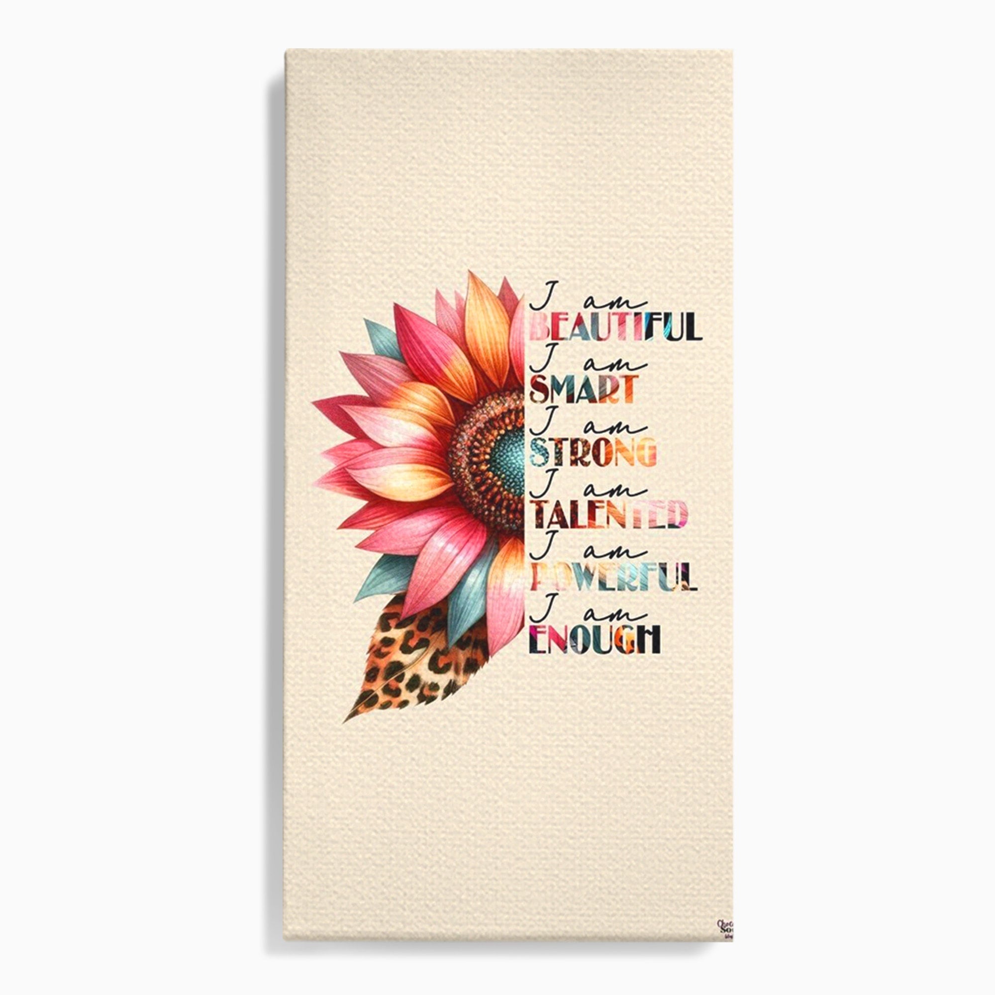 Tablou Canvas Premium LuxCanva® PI1377, Floarea Increderii in Sine, Floare, Motivational, Text, Culori Vibrante, Living, Dormitor, Salon
