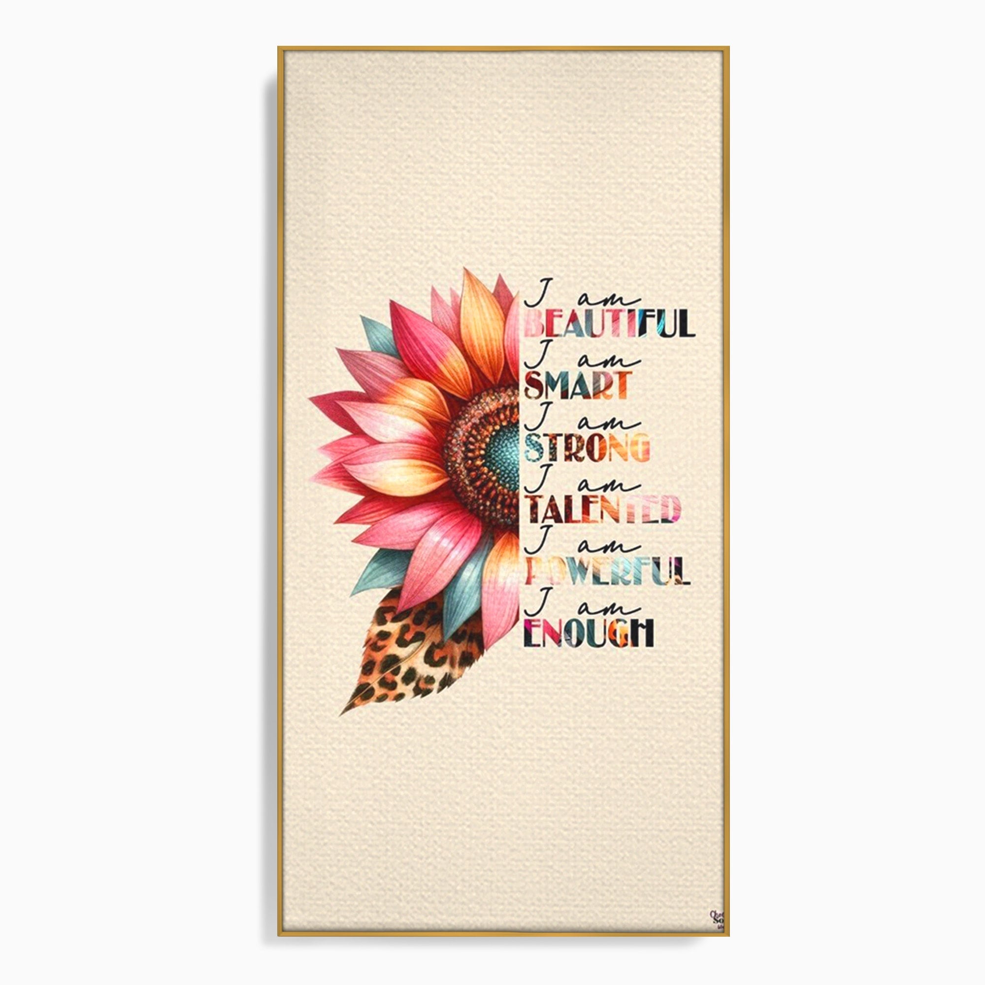 Tablou Canvas Premium LuxCanva® PI1377, Floarea Increderii in Sine, Floare, Motivational, Text, Culori Vibrante, Living, Dormitor, Salon