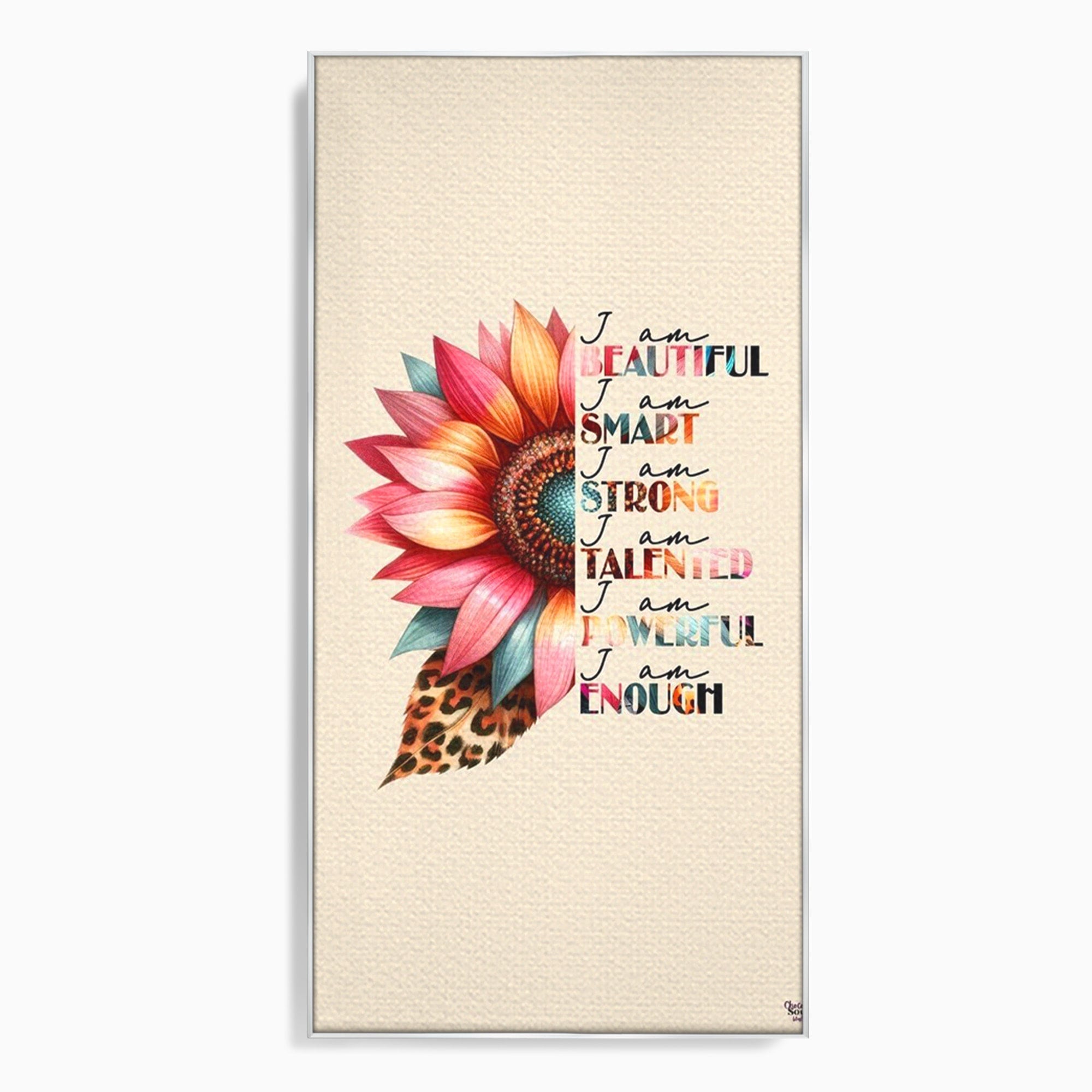 Tablou Canvas Premium LuxCanva® PI1377, Floarea Increderii in Sine, Floare, Motivational, Text, Culori Vibrante, Living, Dormitor, Salon