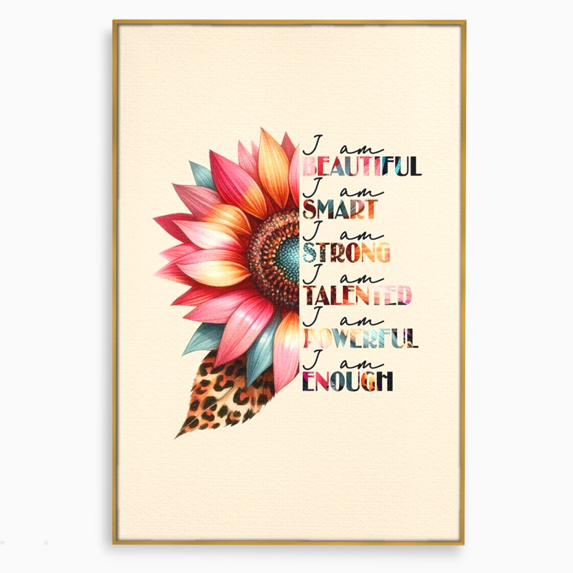 Tablou Canvas Premium LuxCanva® PI1377, Floarea Increderii in Sine, Floare, Motivational, Text, Culori Vibrante, Living, Dormitor, Salon