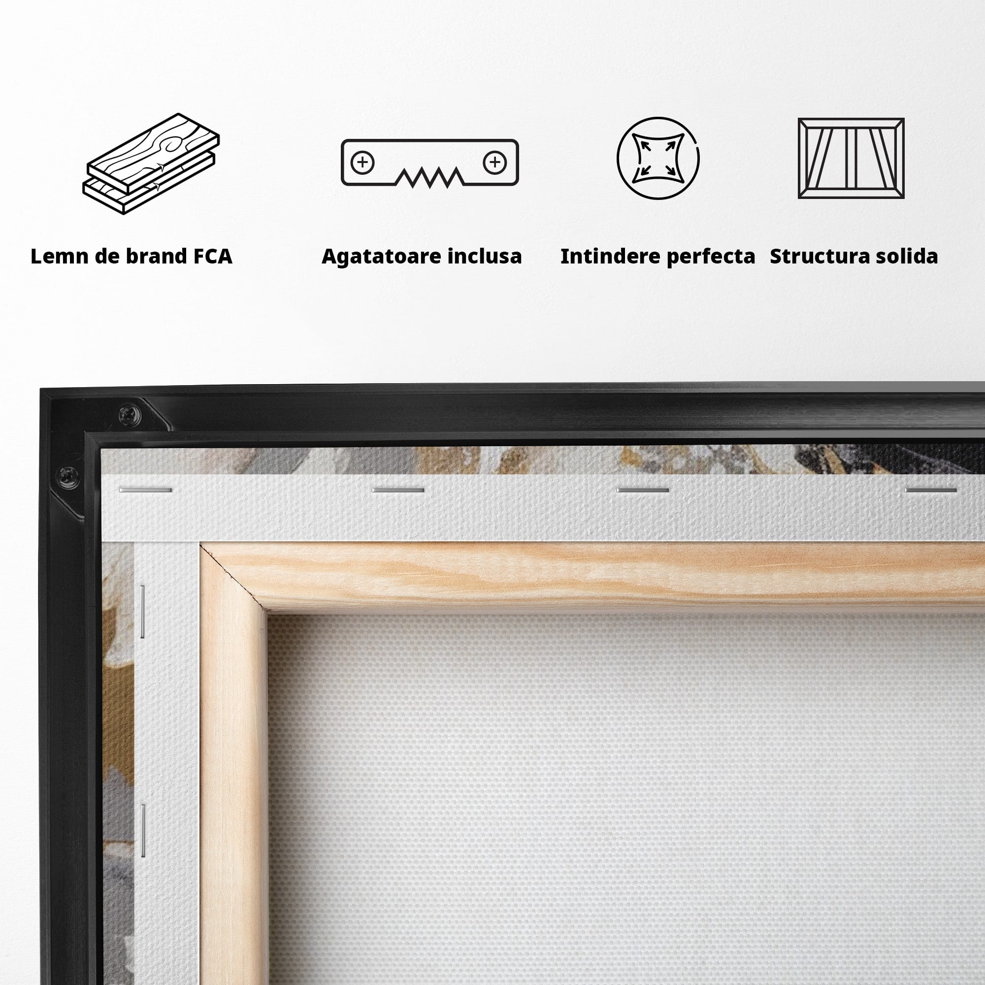 Tablou Canvas Premium LuxCanva® PI1378, Explozie Aurie Abstracta, Gri, Modern, Auriu, Culori Vibrante, Living, Dormitor, Salon