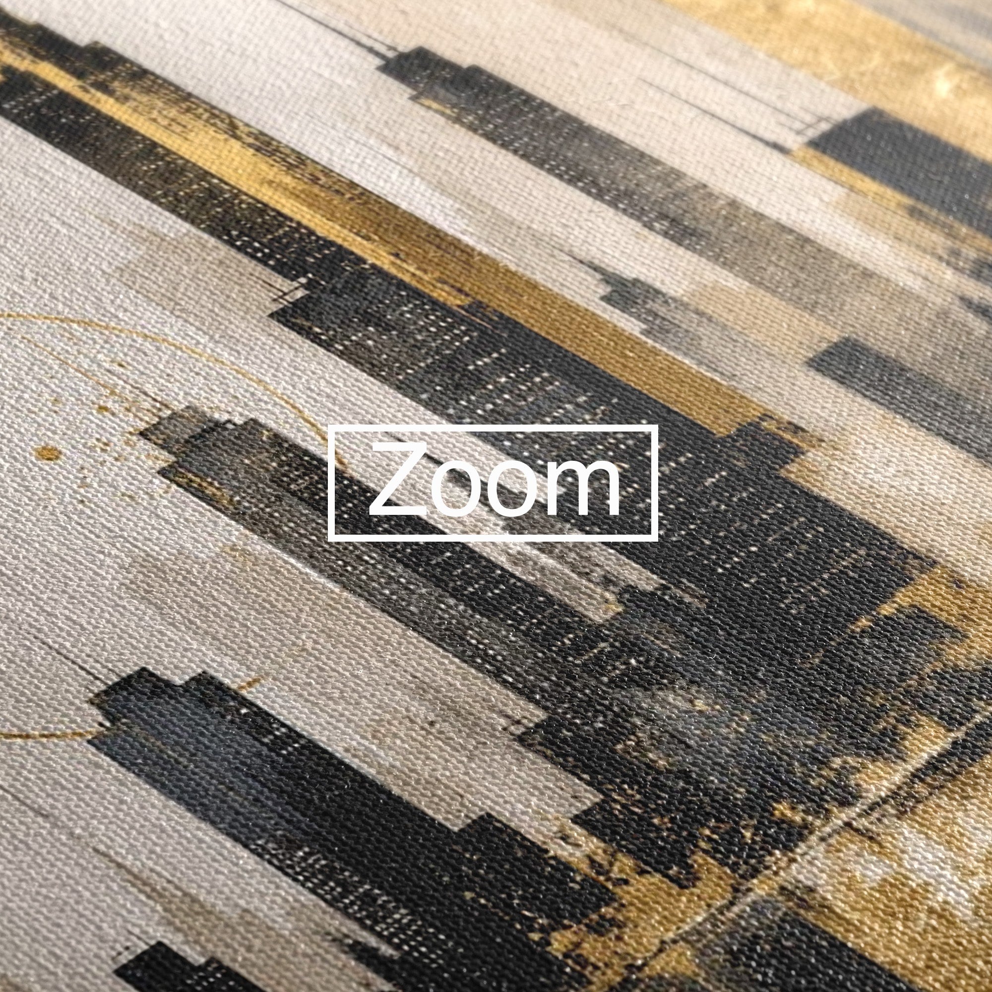 Tablou Canvas Premium LuxCanva® PI1379, Reflexia Orasului In Aur, Oras, Peisaj Urban, Contemporan, Abstract, Culori Vibrante, Living, Dormitor